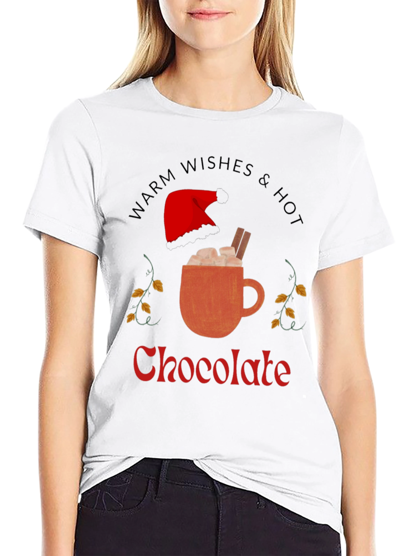 Black Warm Wishes & Hot Chocolate Graphic Tee view 9