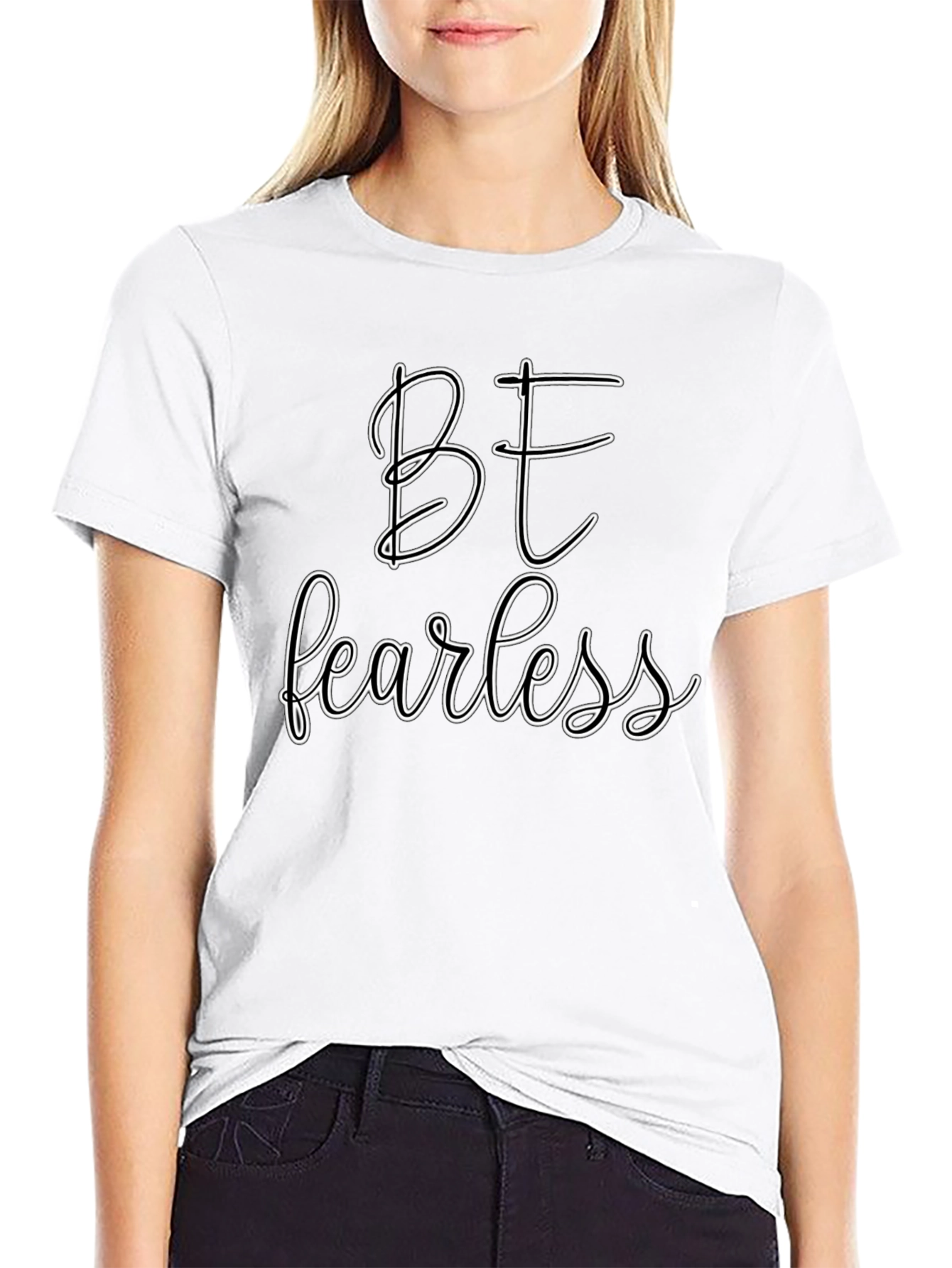 Black Be Fearless Graphic Tee - Black Casual T-Shirt view 9