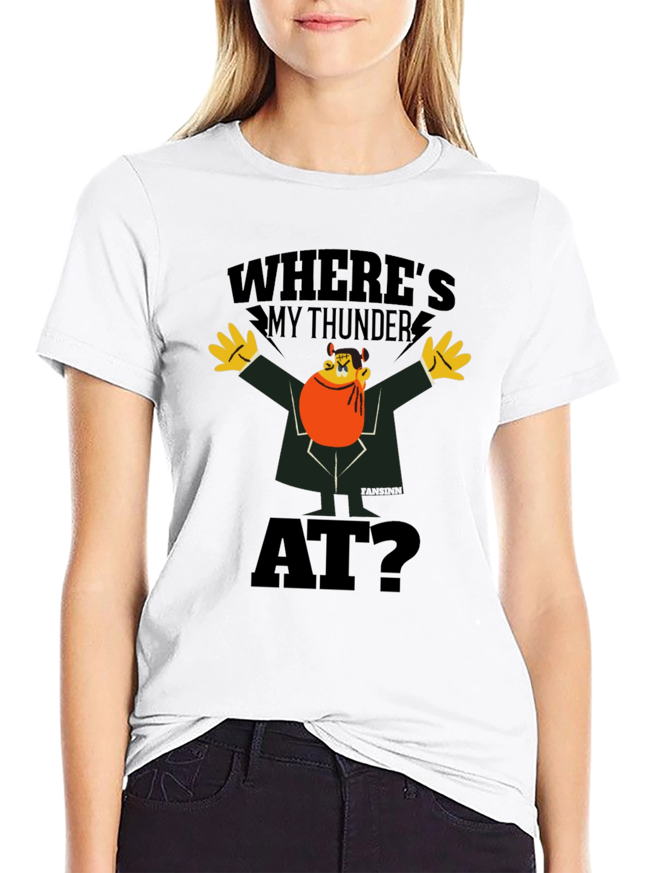 Black Where's My Thunder At? Black Graphic Tee view 9