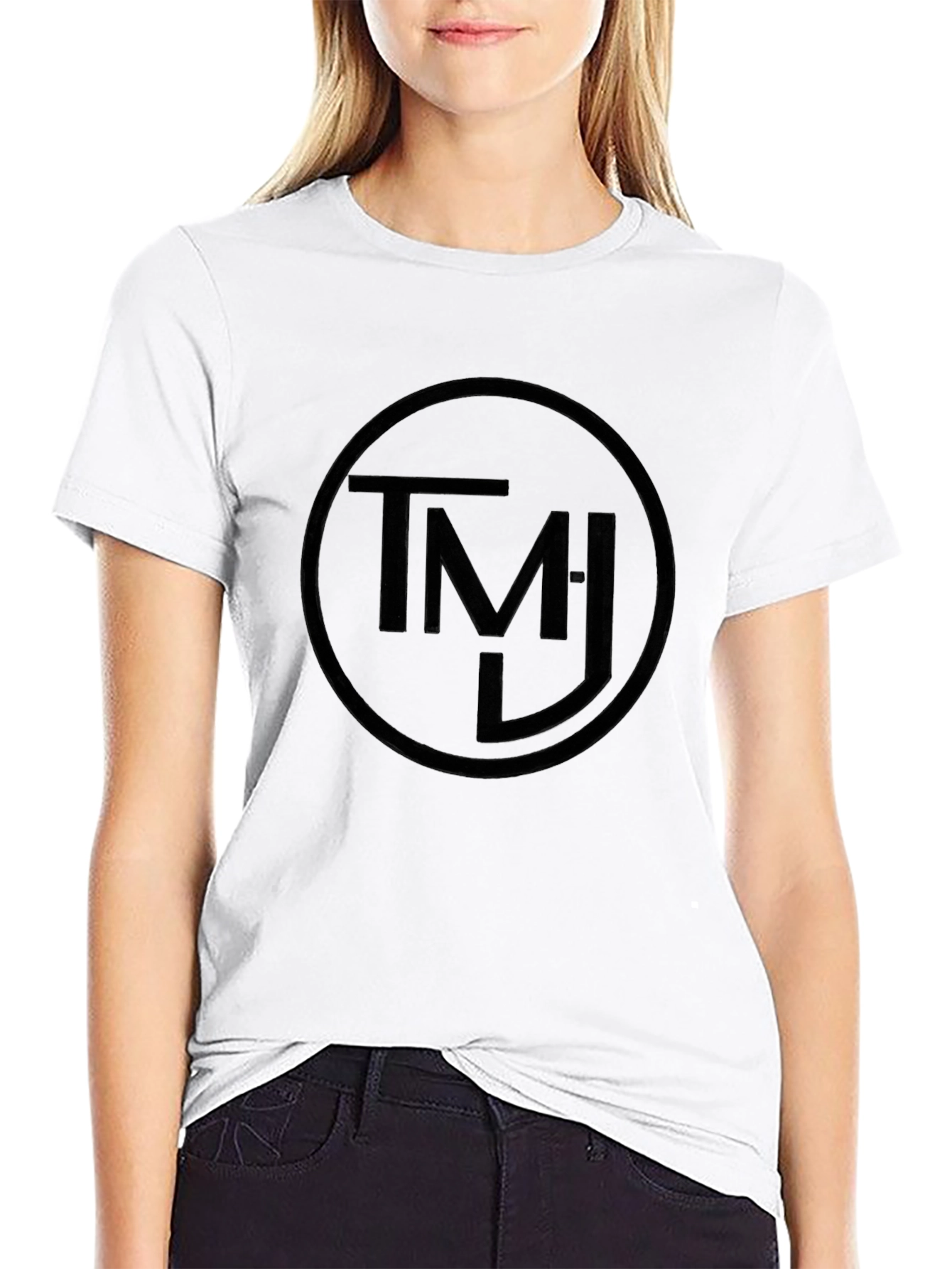 Black Black TMJ Circle Graphic Tee - Soft Cotton Blend view 9