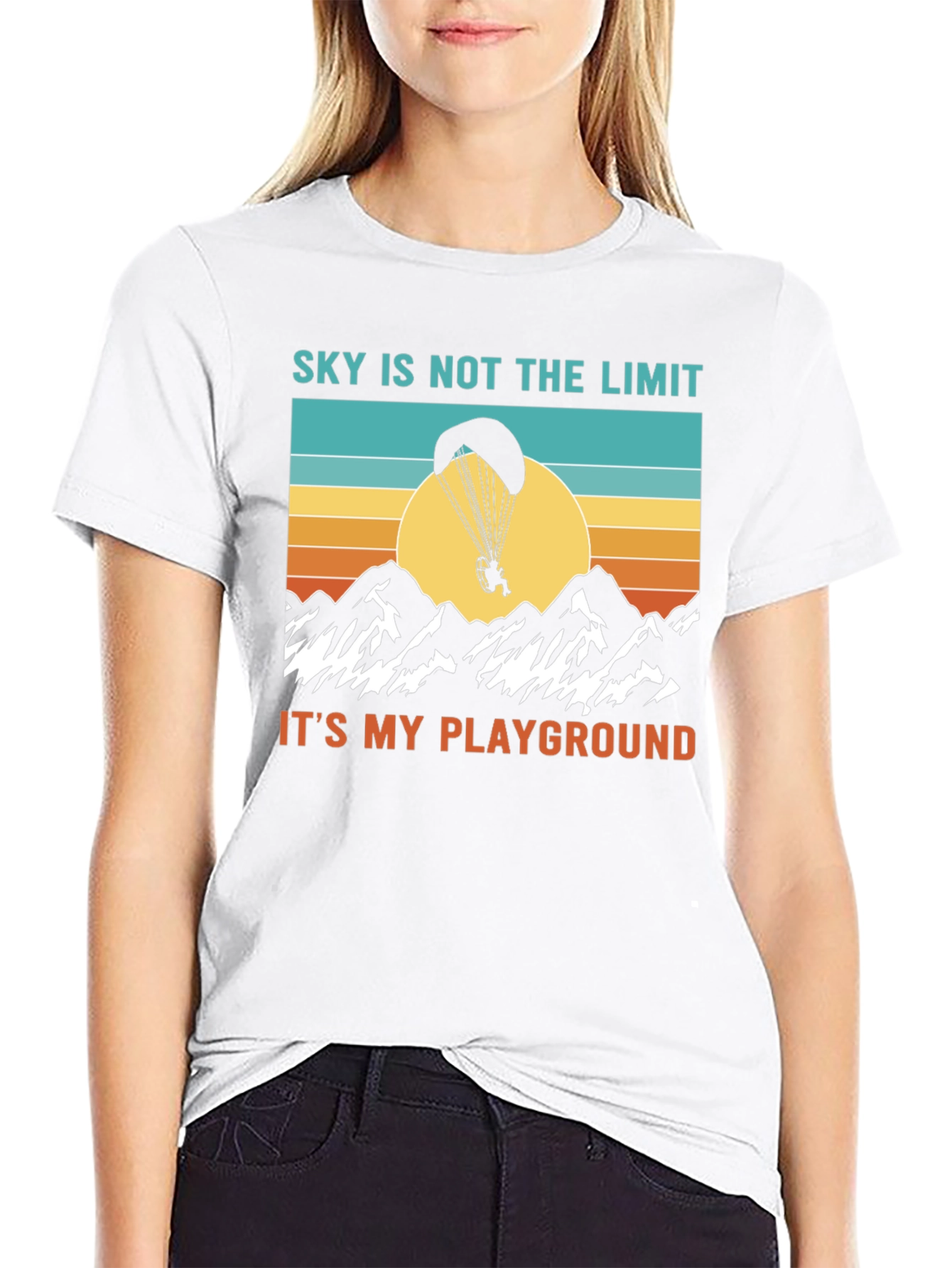 Black Sky is Not the Limit T-Shirt - Paragliding Tee view 9