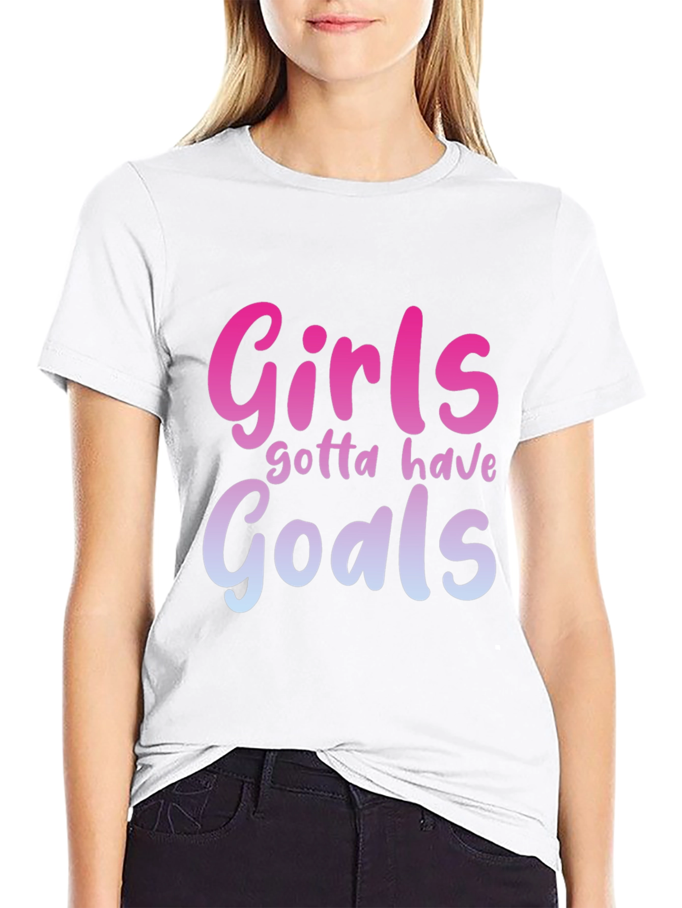 Black Girls Gotta Have Goals Graphic Tee - Black view 9