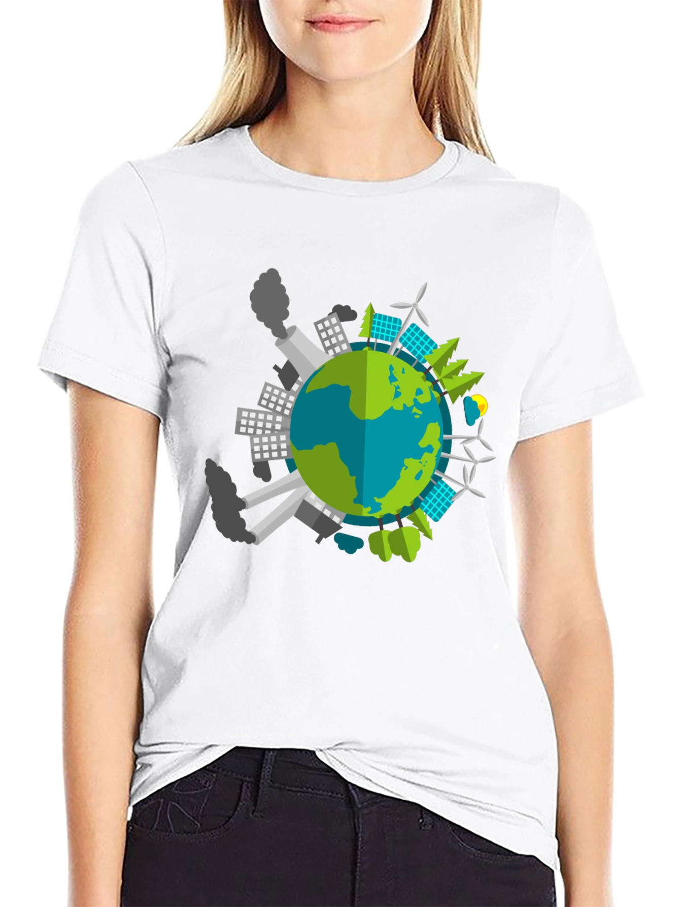 Black Eco Earth Graphic T-Shirt - Black view 9