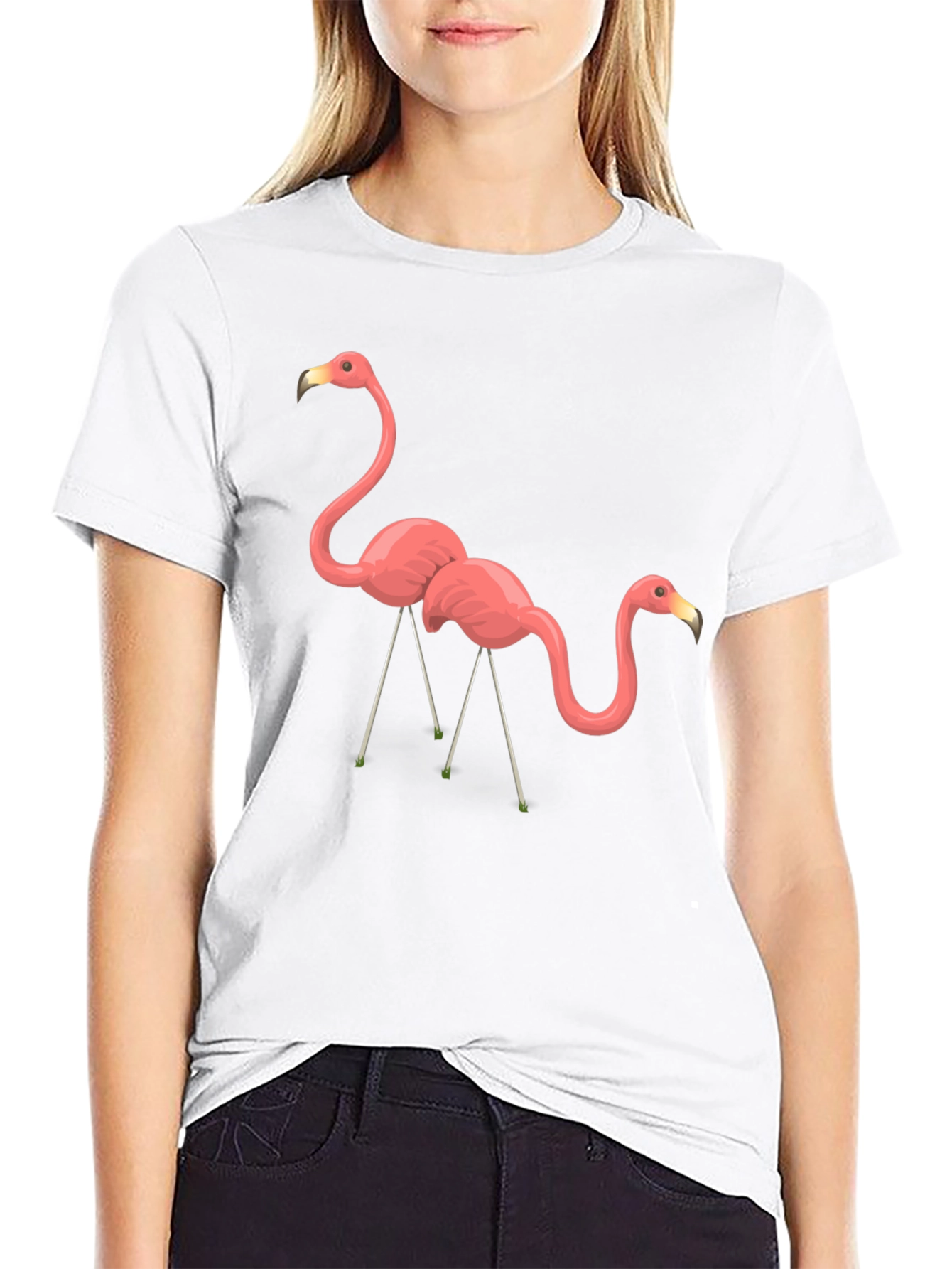 Black Flamingo Graphic Tee - Black Cotton T-Shirt view 9