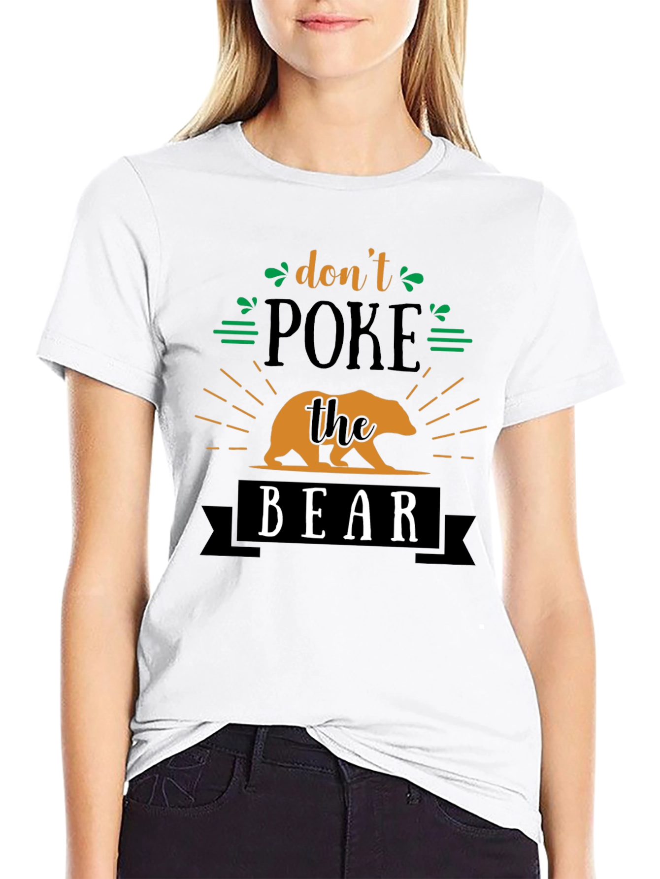 Black Don't Poke The Bear Funny Graphic Tee view 9