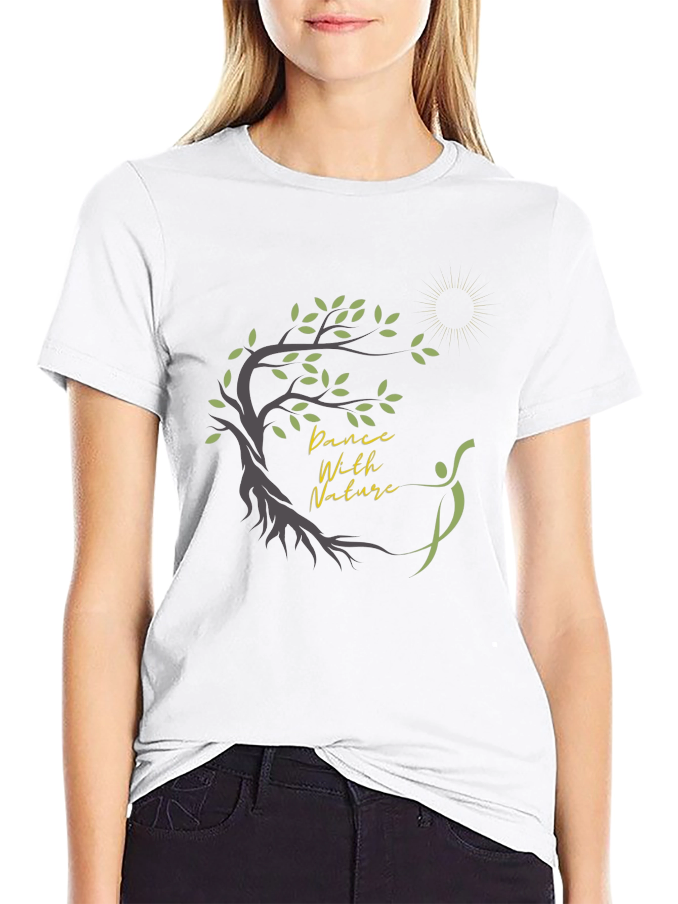 Black Dance with Nature Graphic T-Shirt view 9