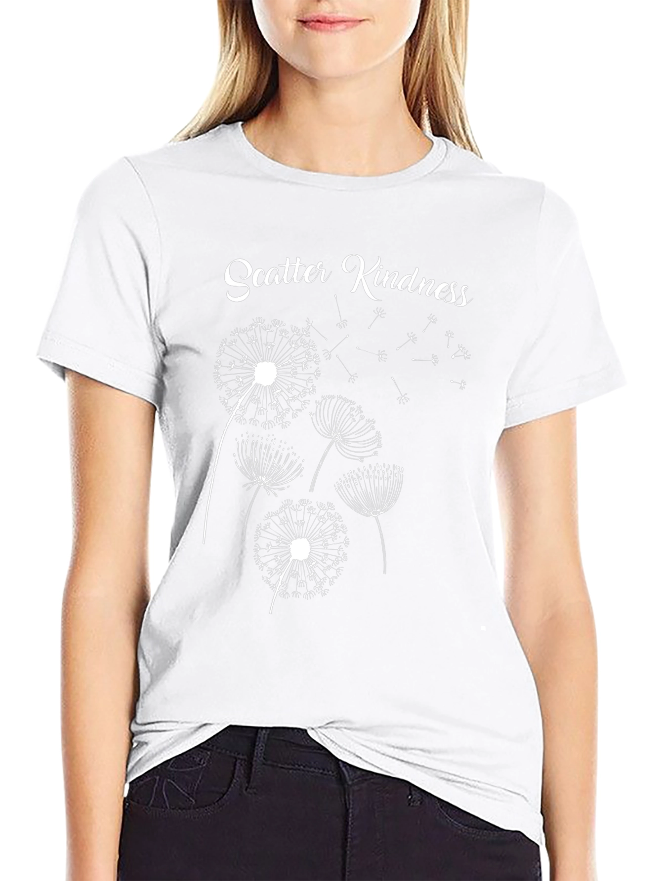 Black Scatter Kindness Graphic T-Shirt - Black Casual Tee view 9