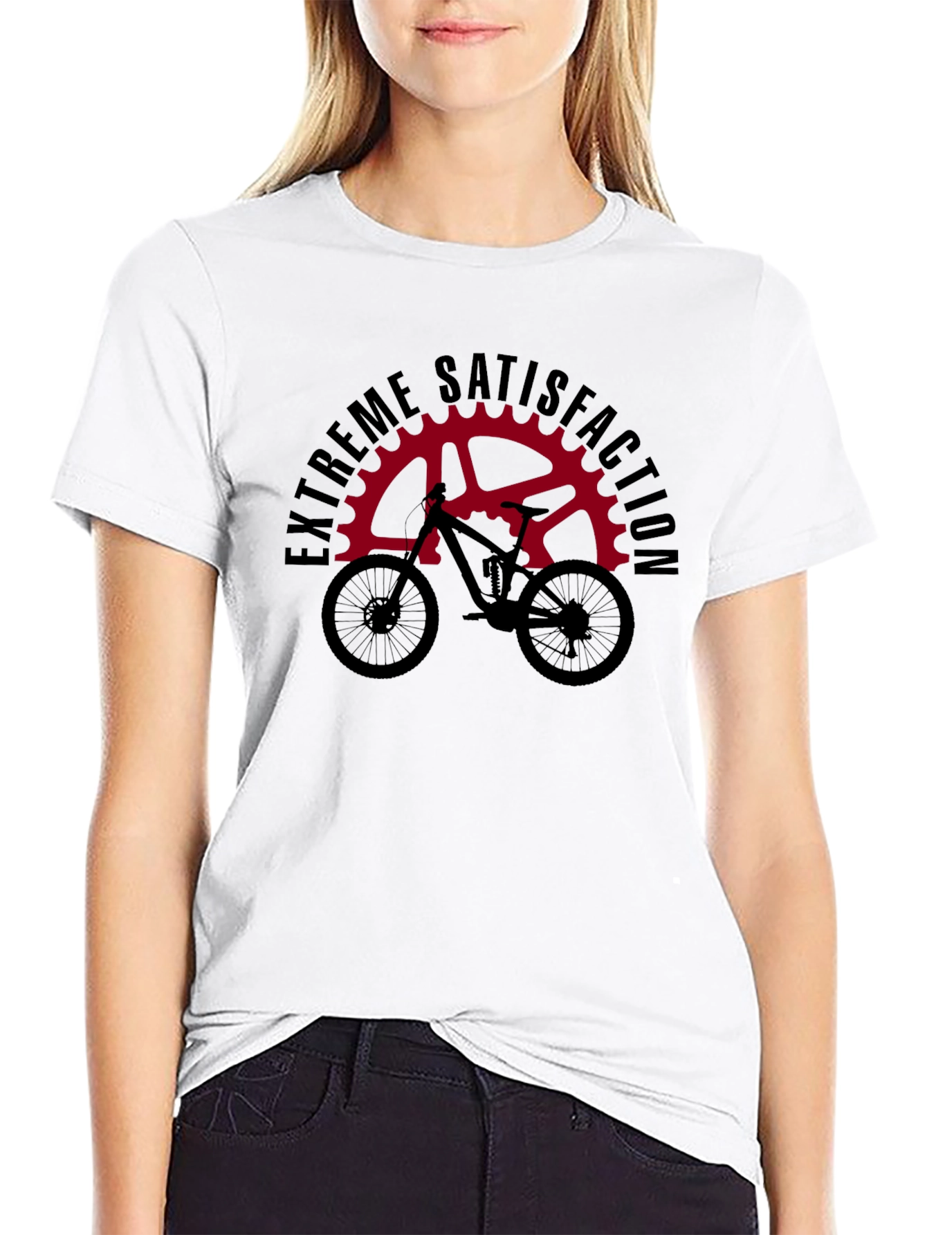 Black Extreme Satisfaction Mountain Bike T-Shirt view 9