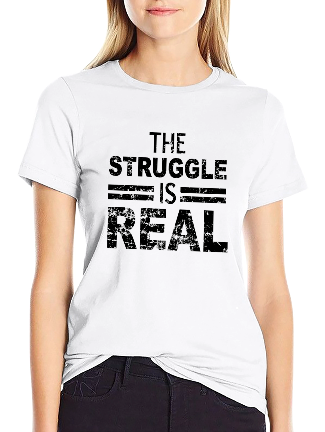 The Struggle is Real Men's Black T-Shirt - 9