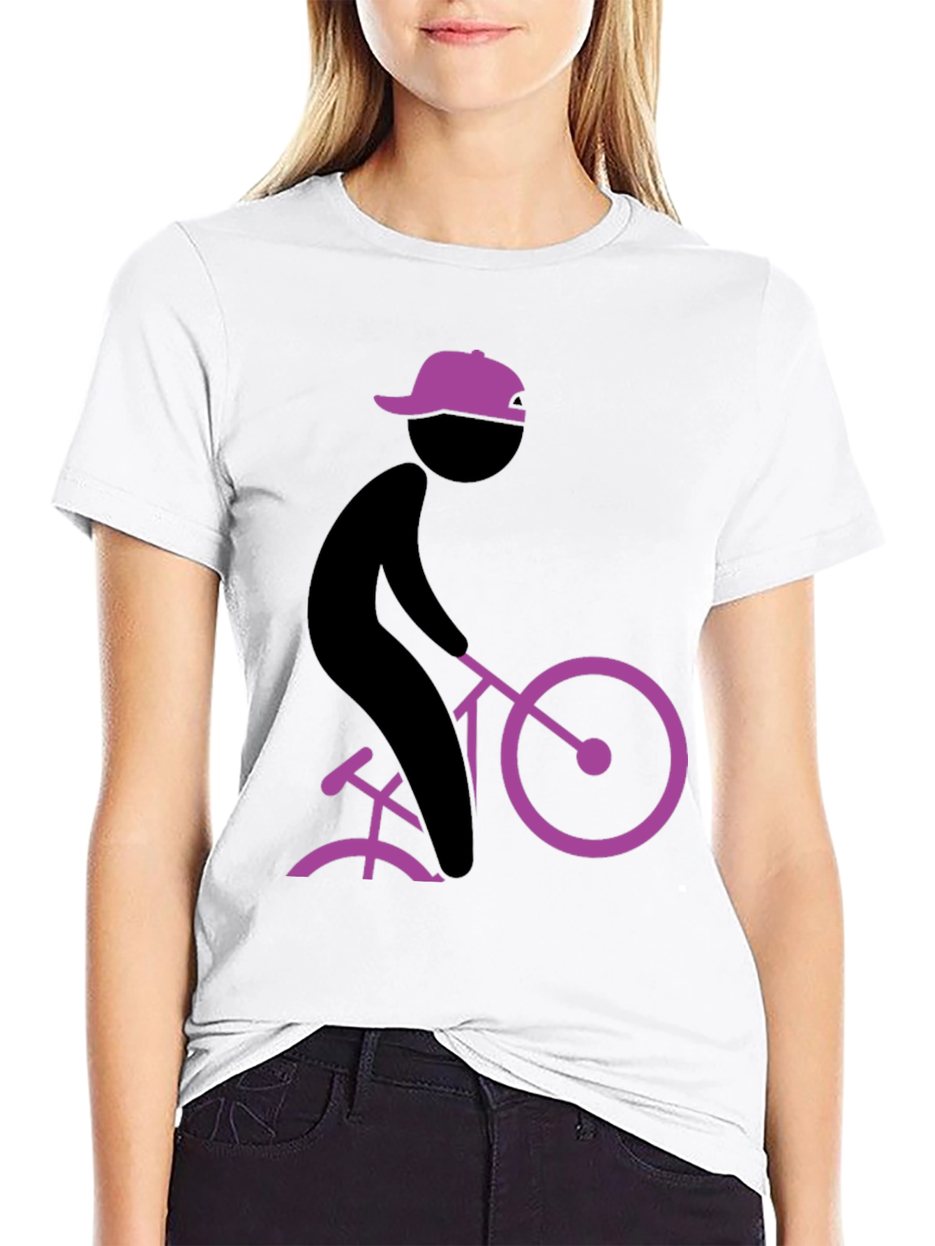 Black Cool Black T-Shirt with Cyclist Graphic view 9