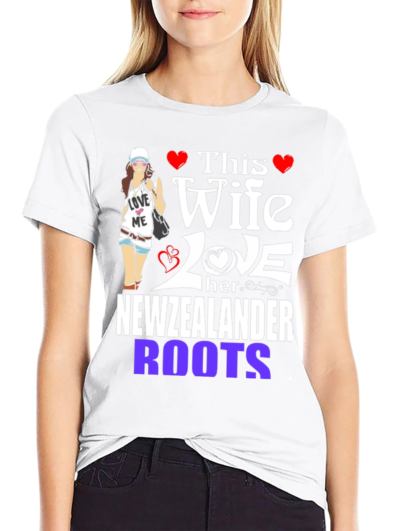 Black New Zealander Wife Novelty T-Shirt view 9