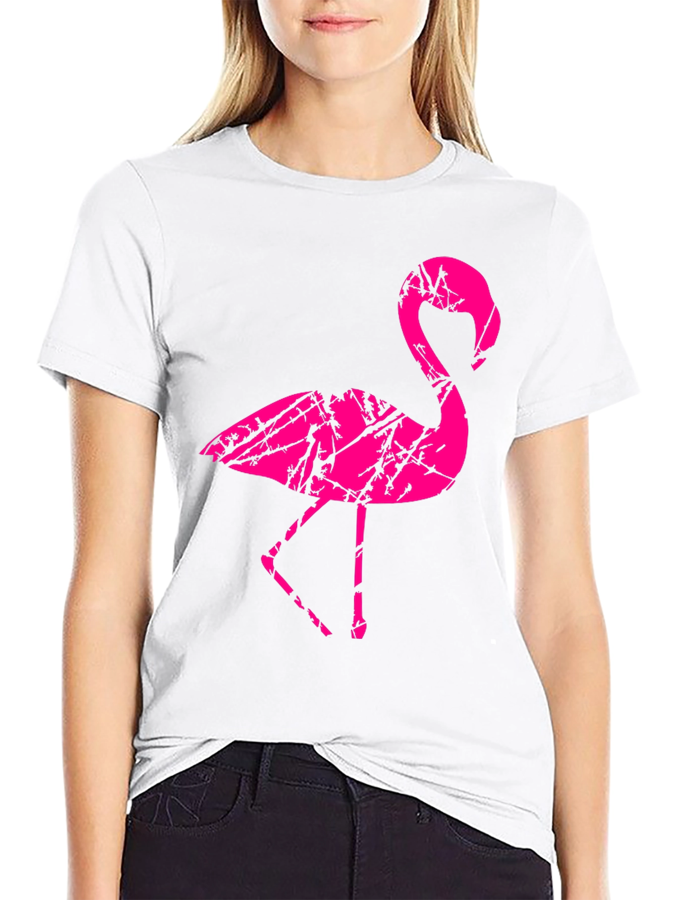Black Men's Black Flamingo Graphic T-Shirt view 9