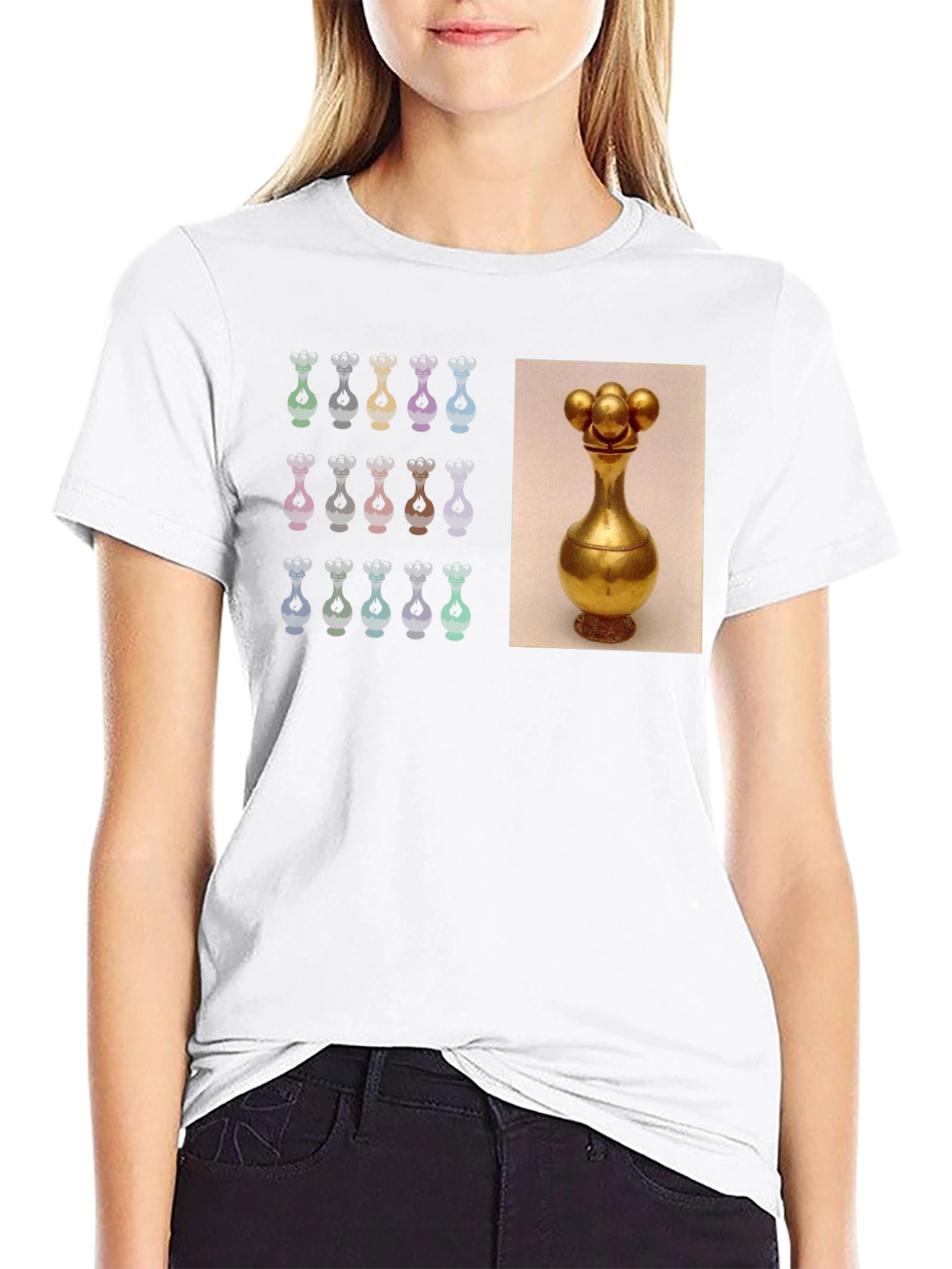 Black Unique Graphic Tee - Golden Vessel Design view 9