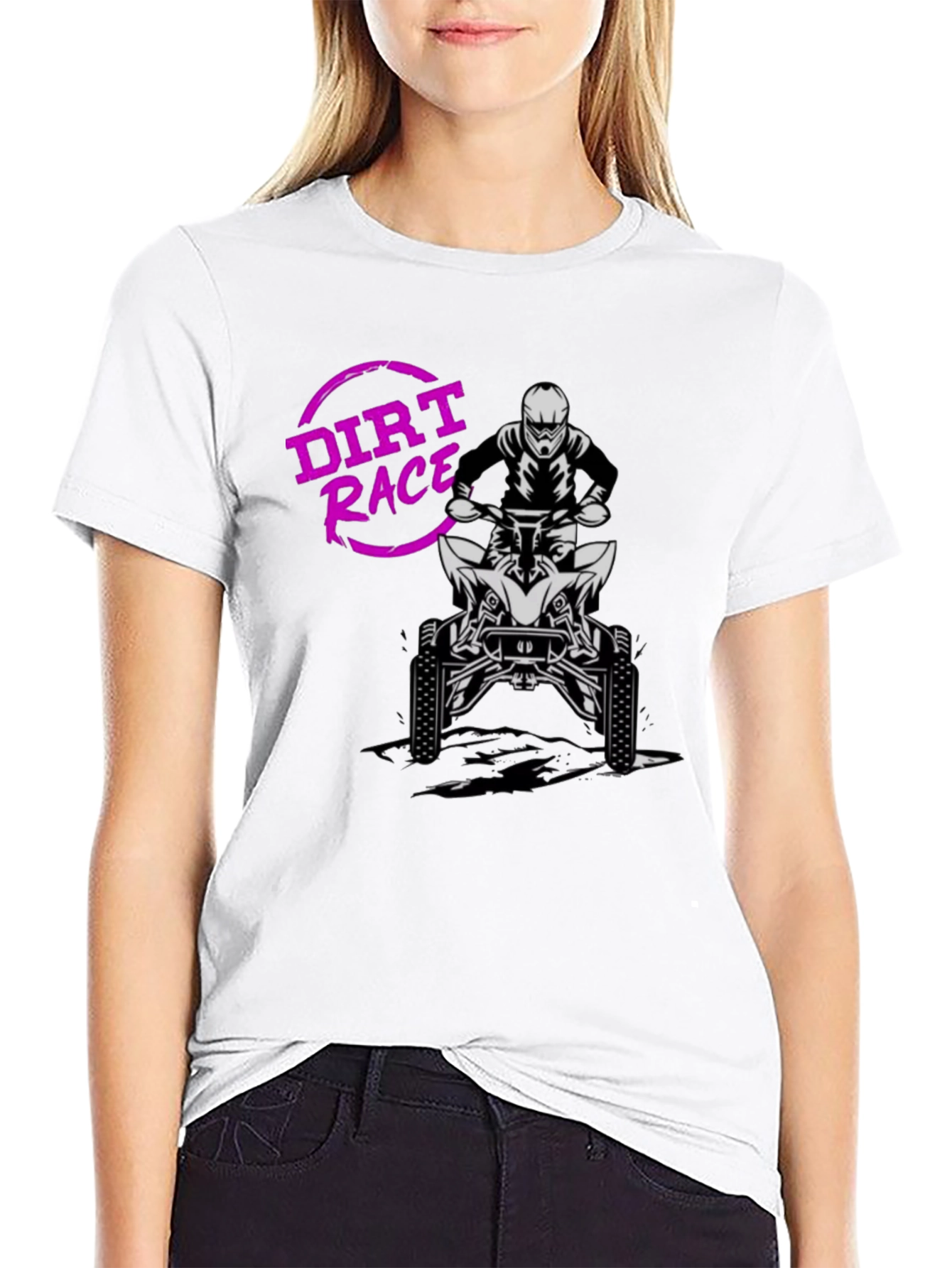 Black Dirt Race ATV Rider Graphic T-Shirt view 9