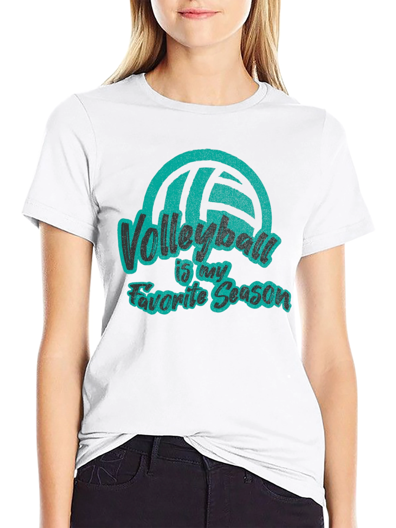 Black Volleyball is My Favorite Season Black T-Shirt view 9