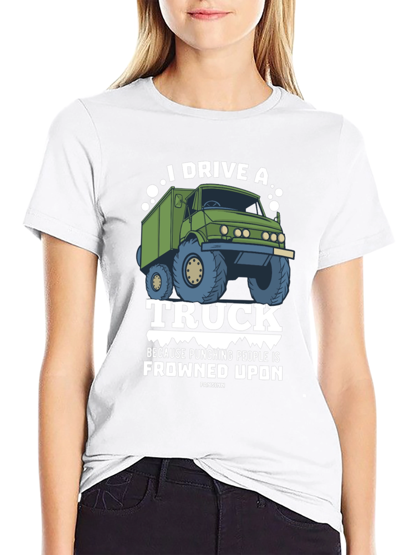 Black I Drive a Truck T-Shirt view 9