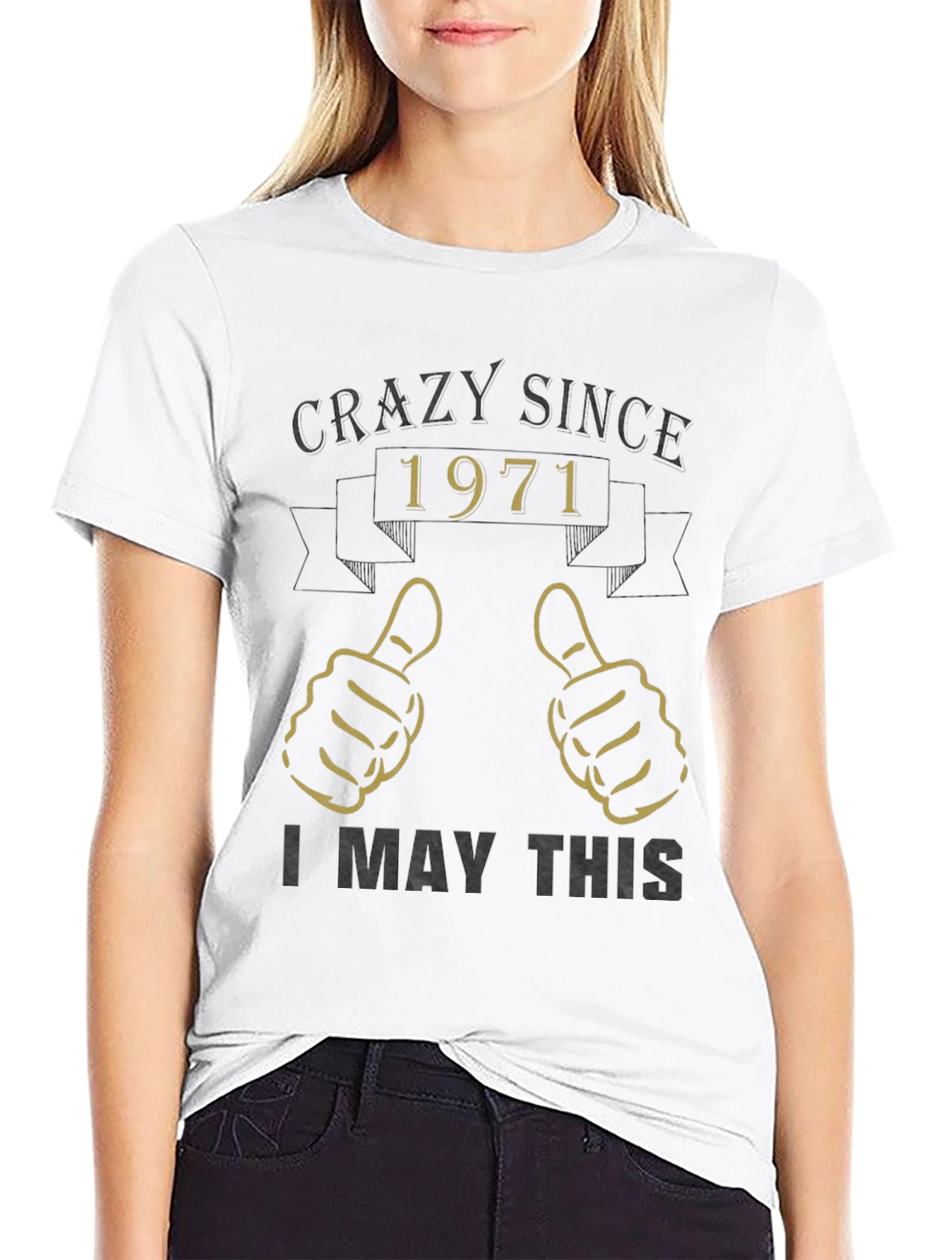 Black Crazy Since 1971 Graphic T-Shirt view 9