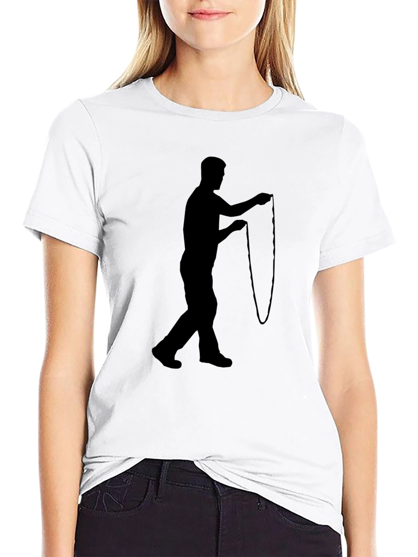 Black Man's Silhouette Fisherman Graphic Black T-Shirt view 9