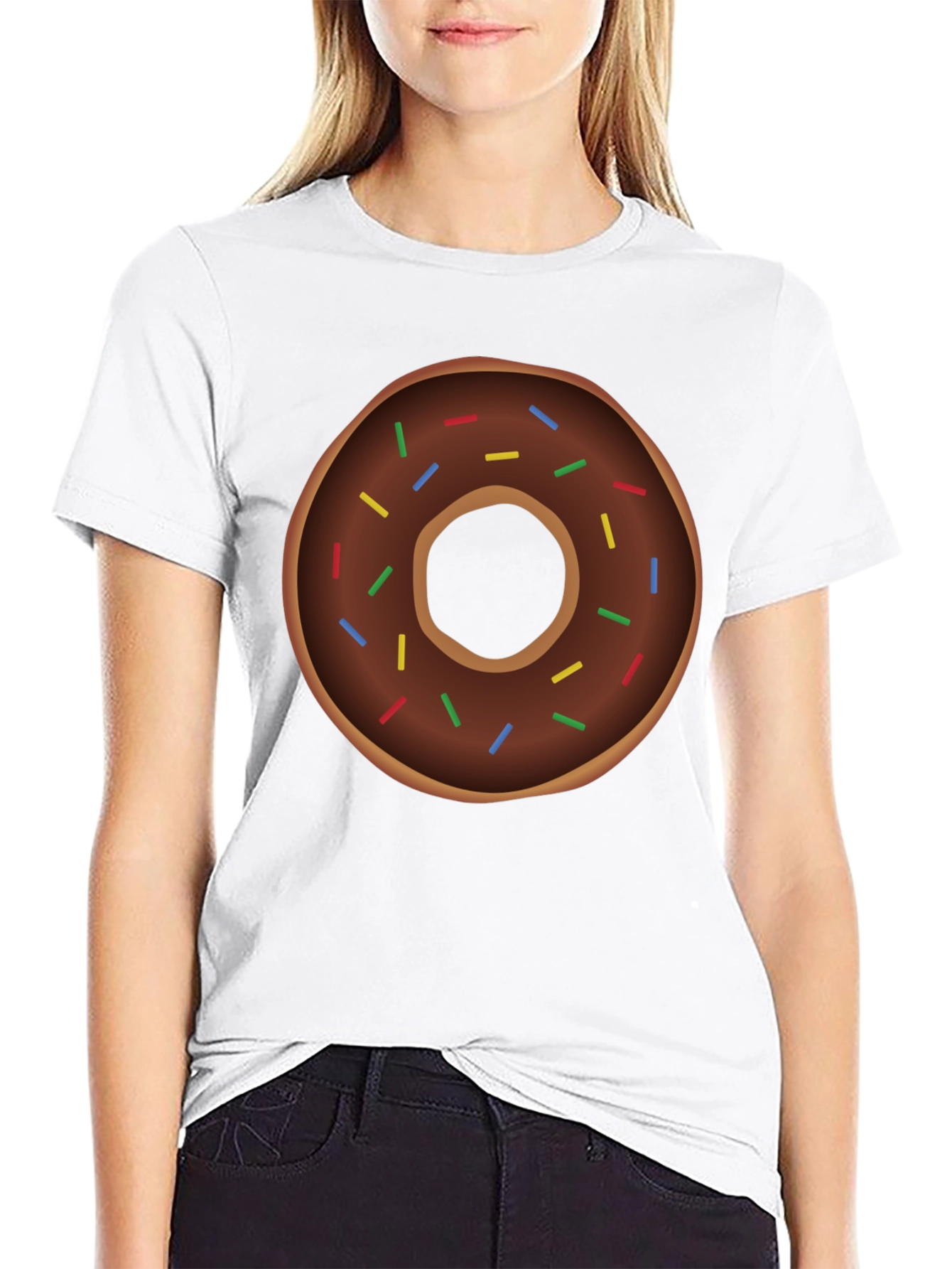 Black Novelty Donut Graphic T-Shirt - Casual & Fun! view 9