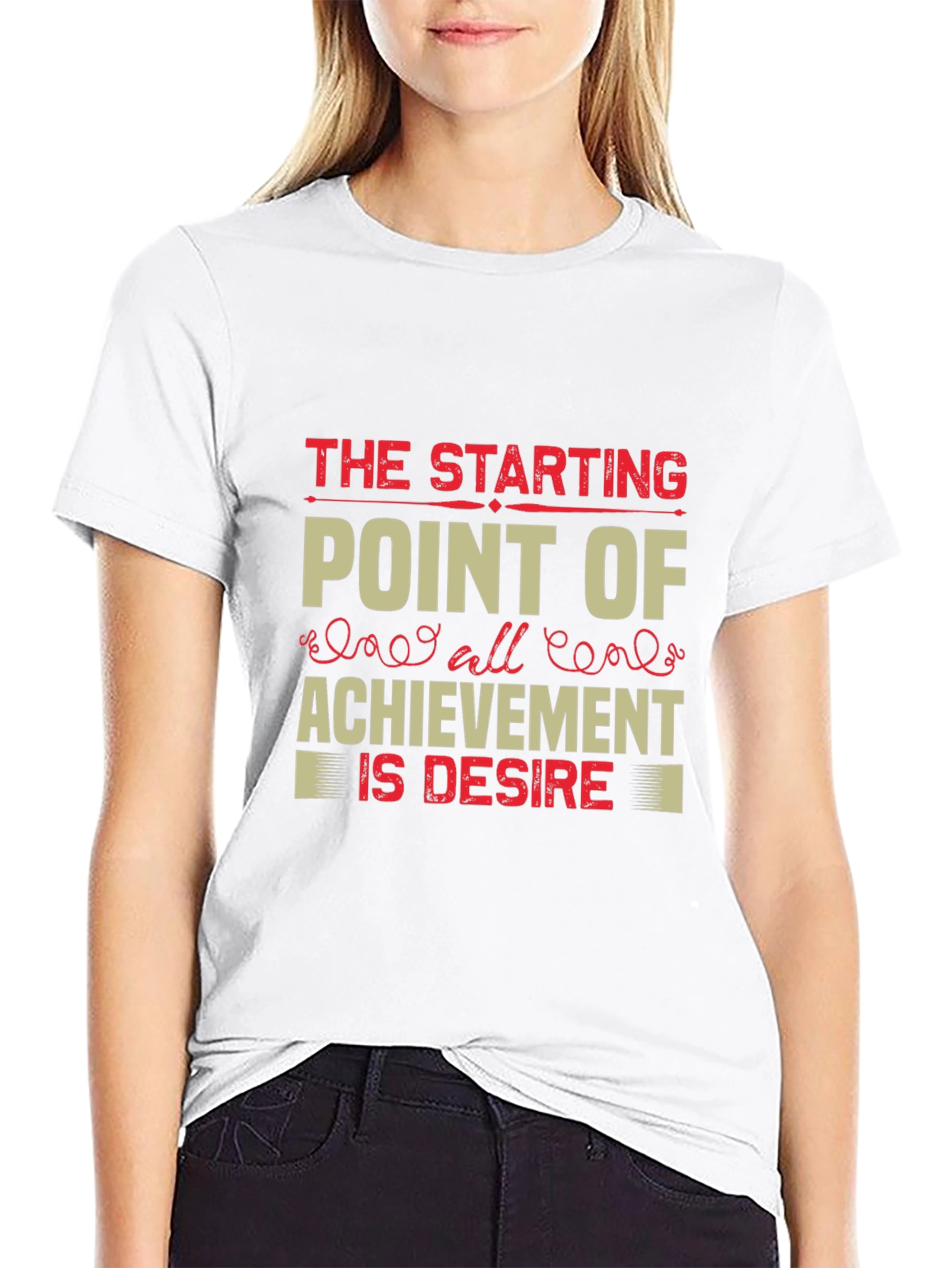 Black Motivational 'Desire' Graphic T-Shirt view 9
