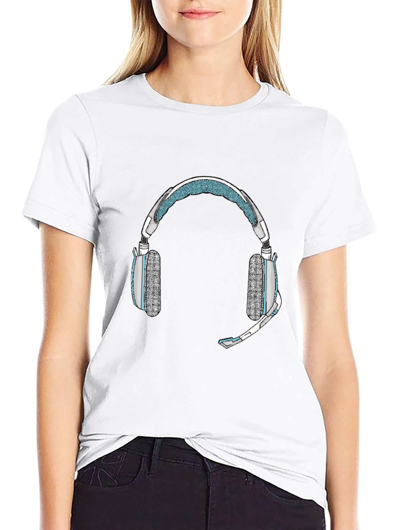 Black Gaming Headset T-Shirt - Gamer Style view 9