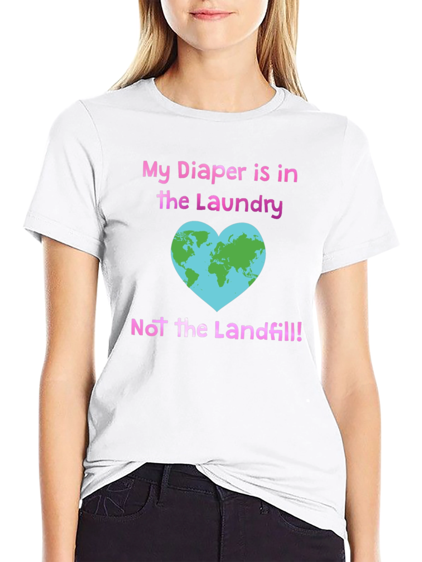 Black Eco-Friendly Diaper Laundry T-Shirt view 9