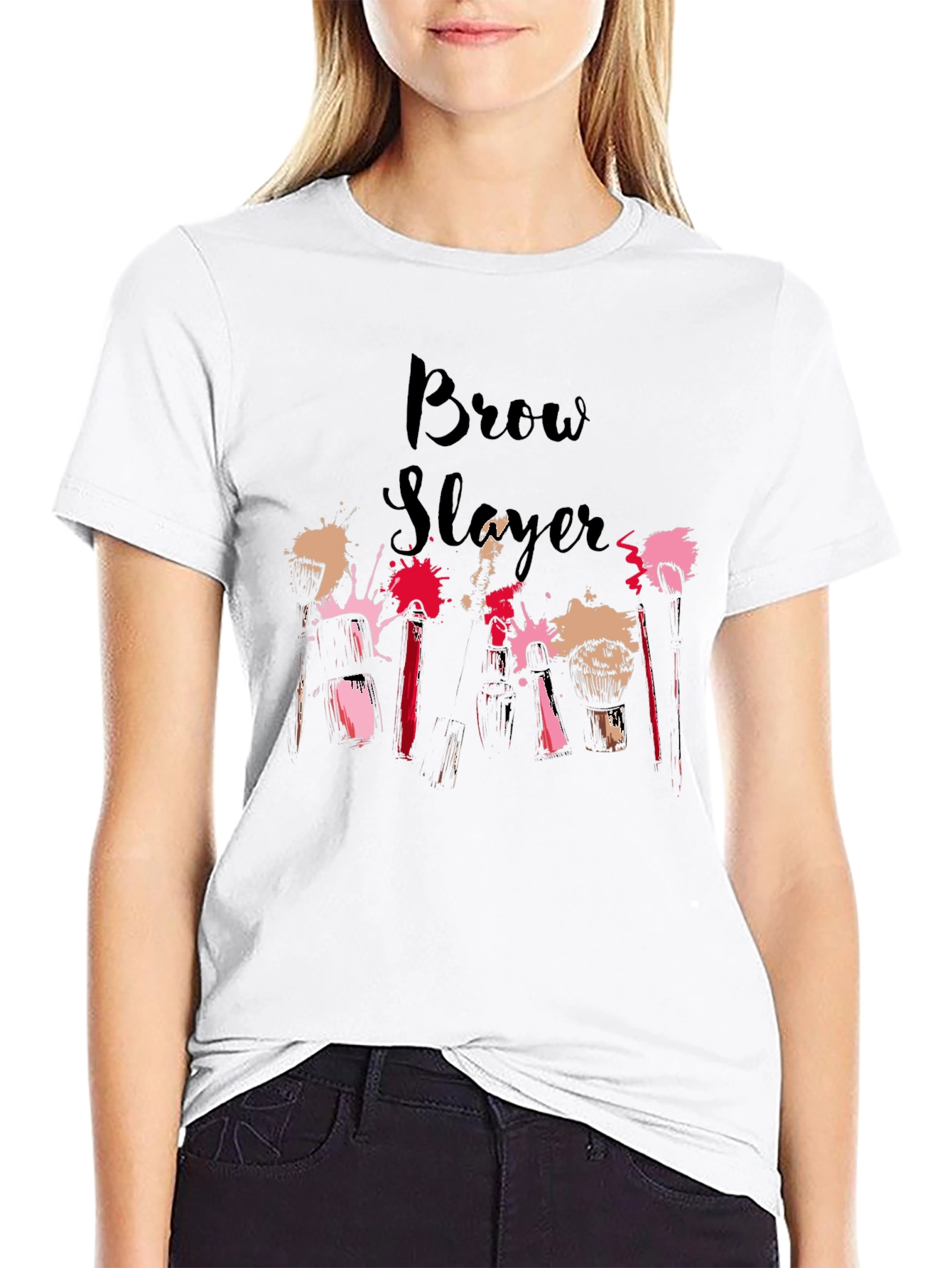 Black Brow Slayer T-Shirt - Stylish Makeup Artist Tee view 9