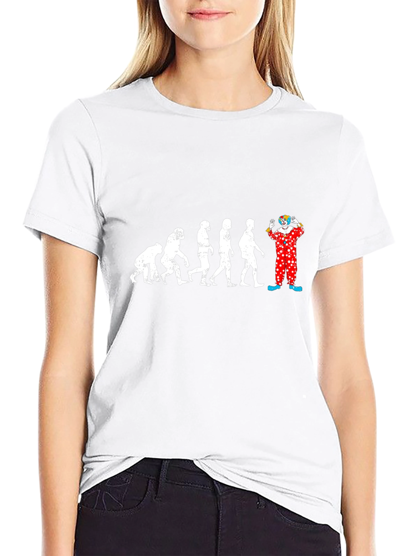 Black Evolution to Clown Graphic T-Shirt - Funny Design view 9