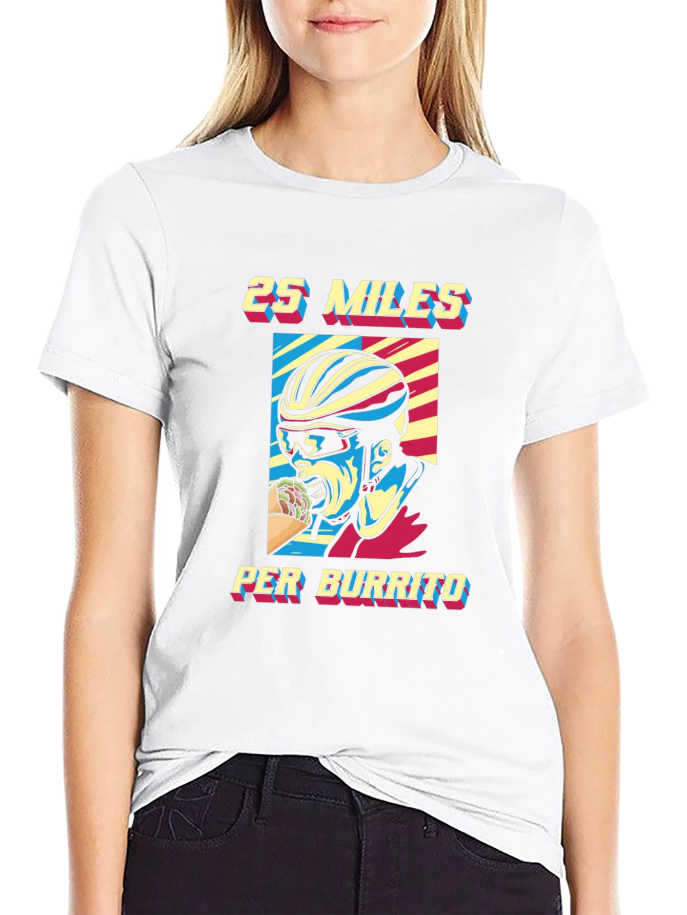 Black 25 Miles Per Burrito Graphic T-Shirt view 9
