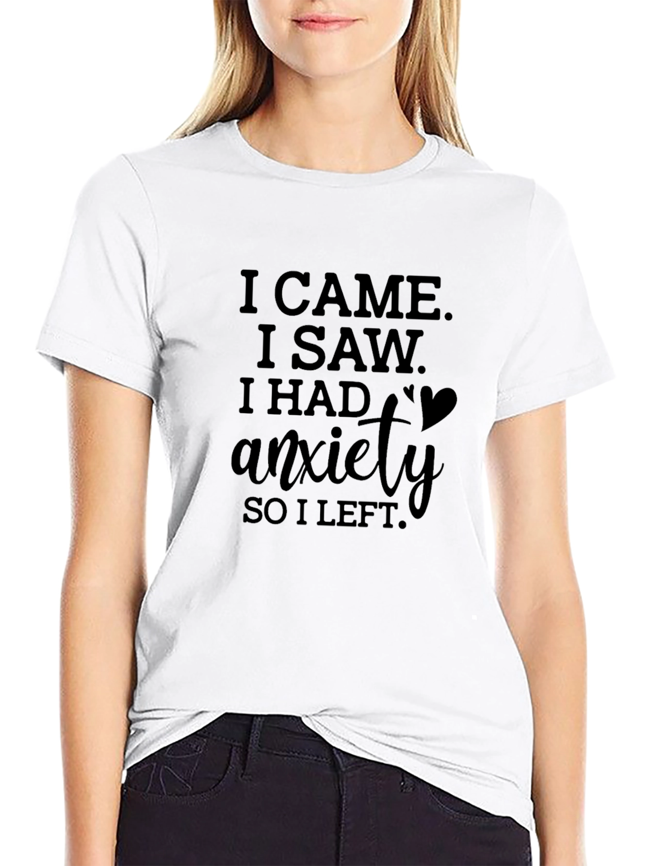 Black Anxiety Humor Graphic Tee - Soft Cotton Blend view 9