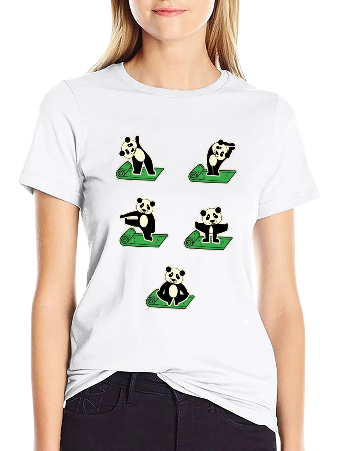 Black Yoga Panda T-Shirt view 9
