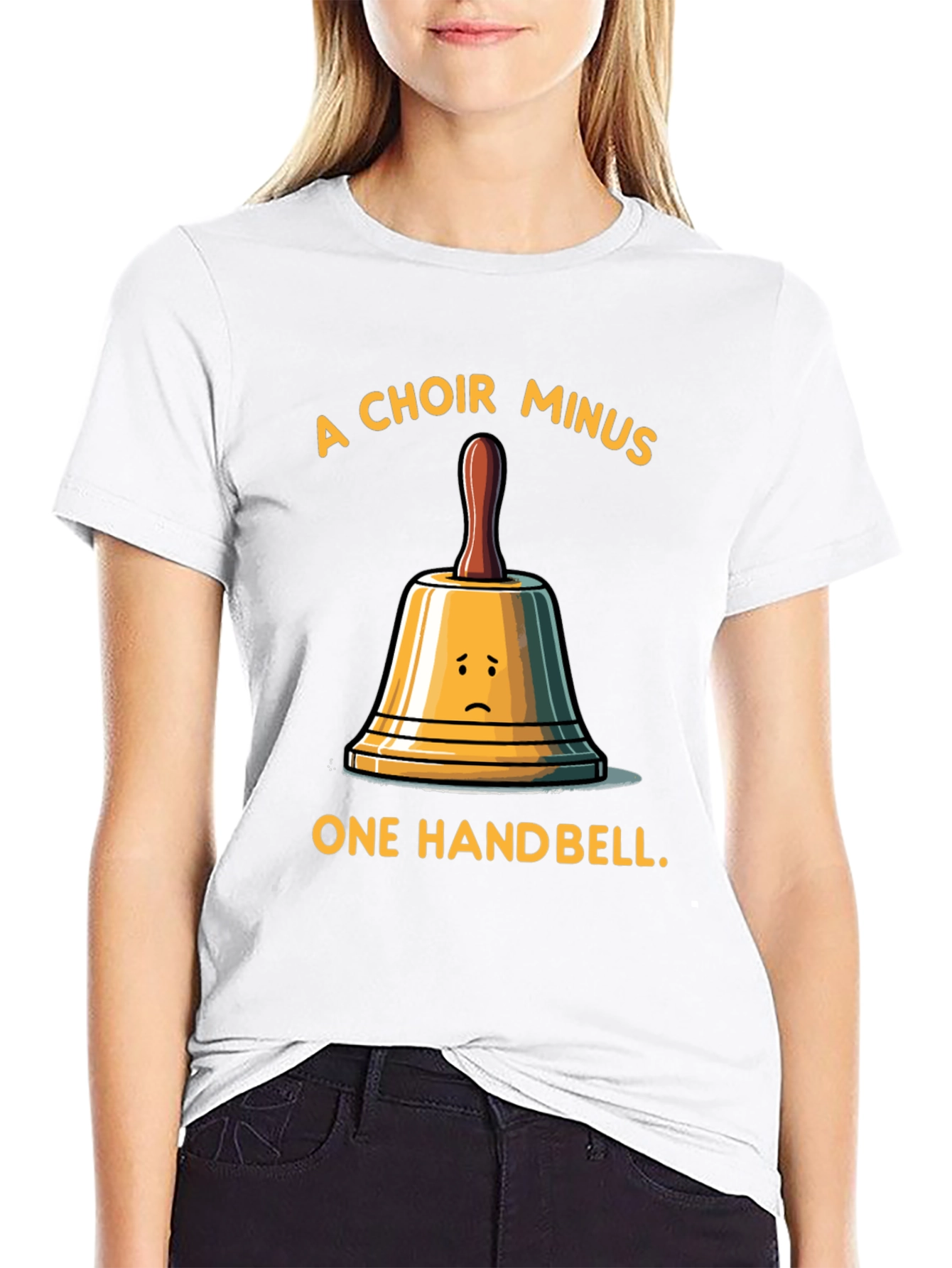 Black Funny Choir Handbell Graphic T-Shirt view 9