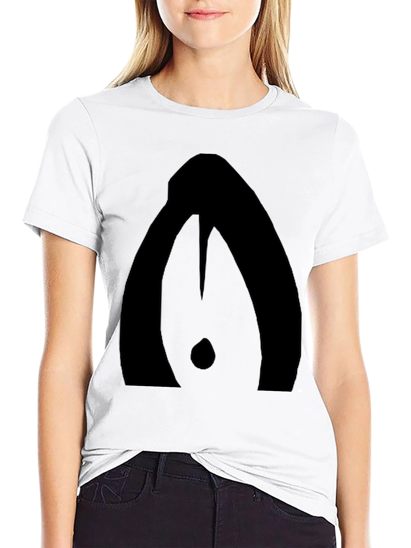 Black Modern Abstract Graphic Print Black T-Shirt view 9