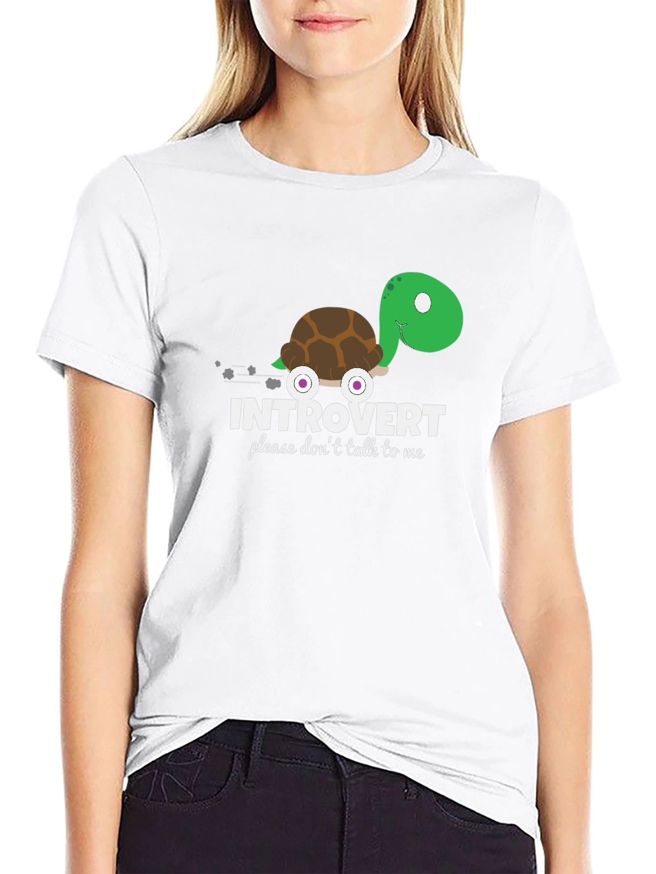 Black Introvert Turtle Graphic T-Shirt view 9