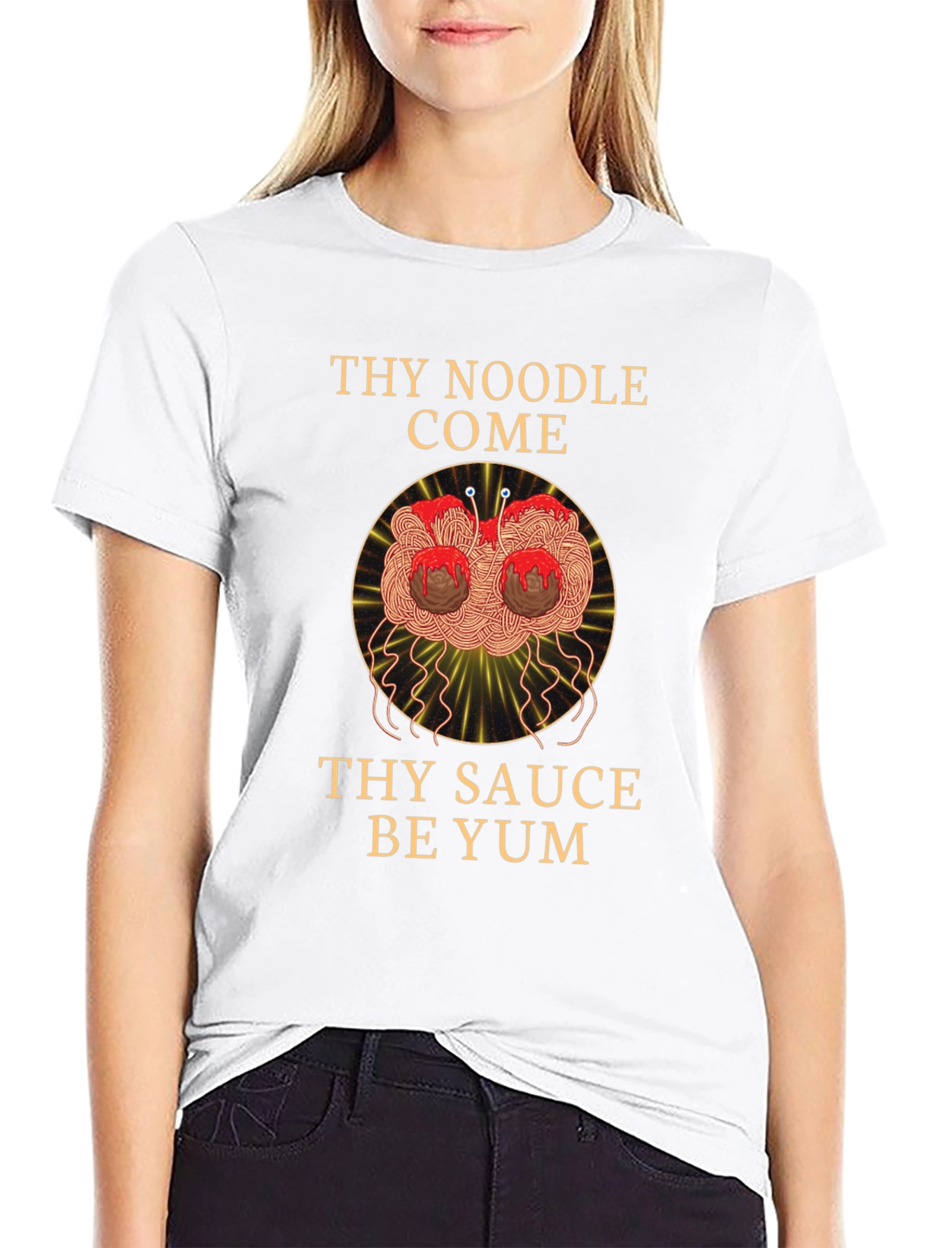Black Noodle Come Sauce Yum T-Shirt view 9