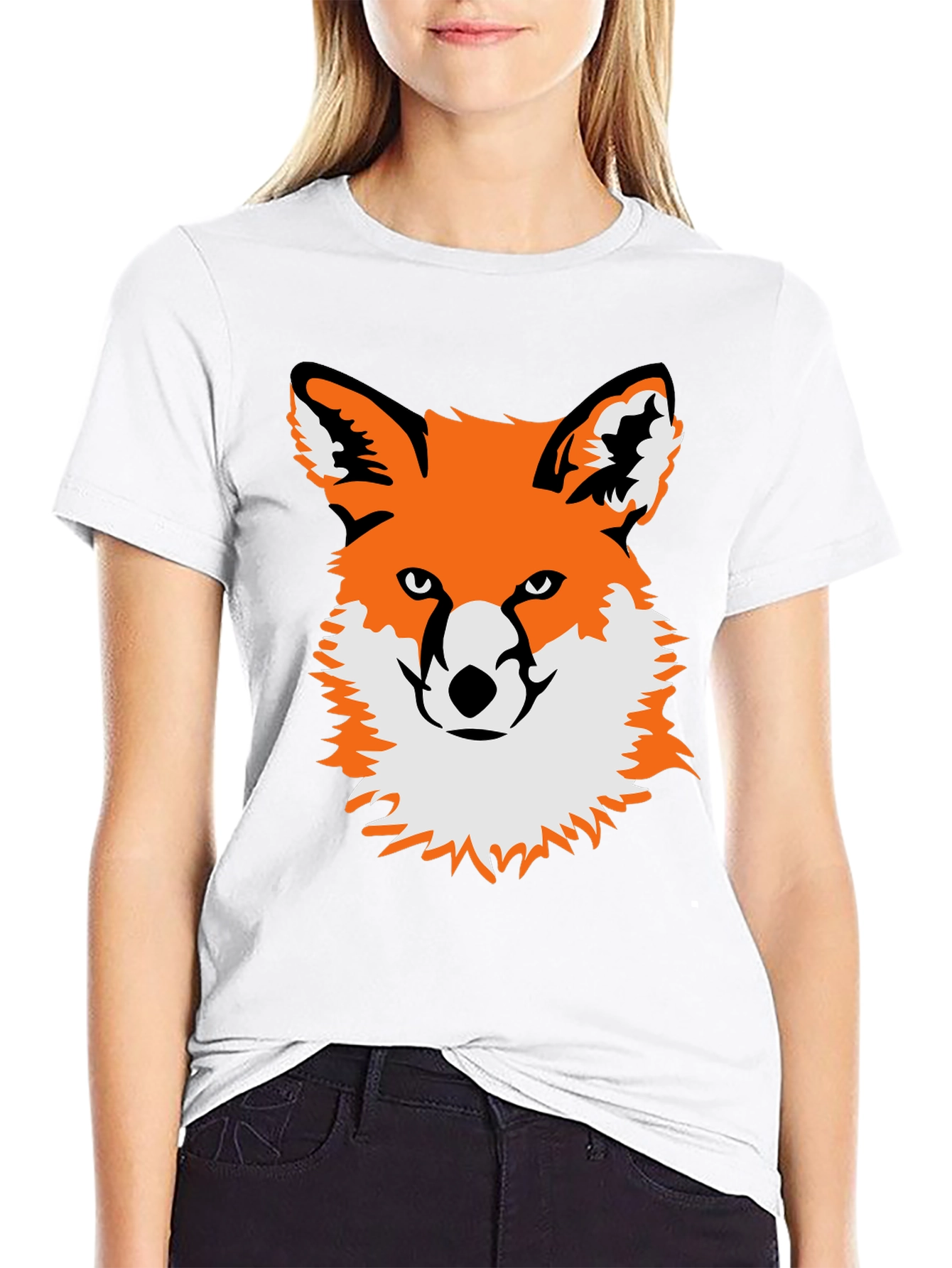 Black Fox Graphic Black T-Shirt - Unique Animal Tee view 9
