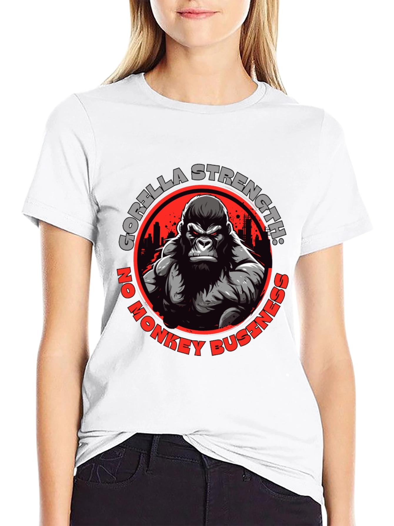 Black Gorilla Strength Graphic T-Shirt view 9