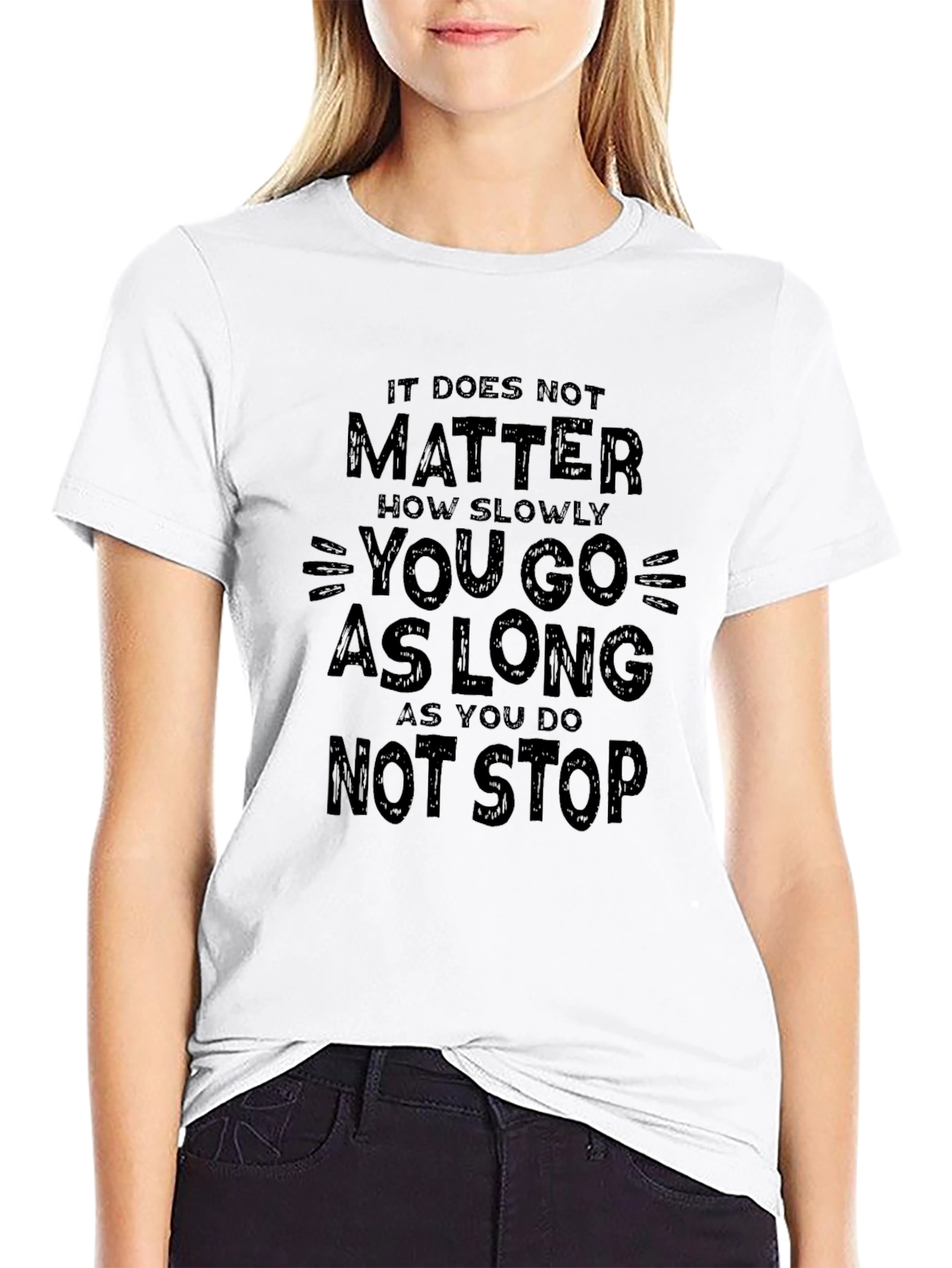Black Motivational T-Shirt - Never Stop view 9