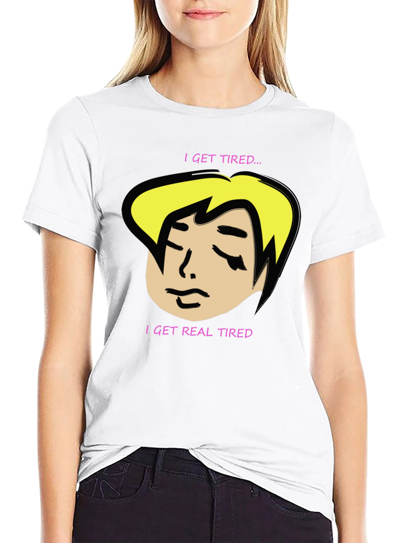 Black I Get Tired T-Shirt - Funny Graphic Tee view 9