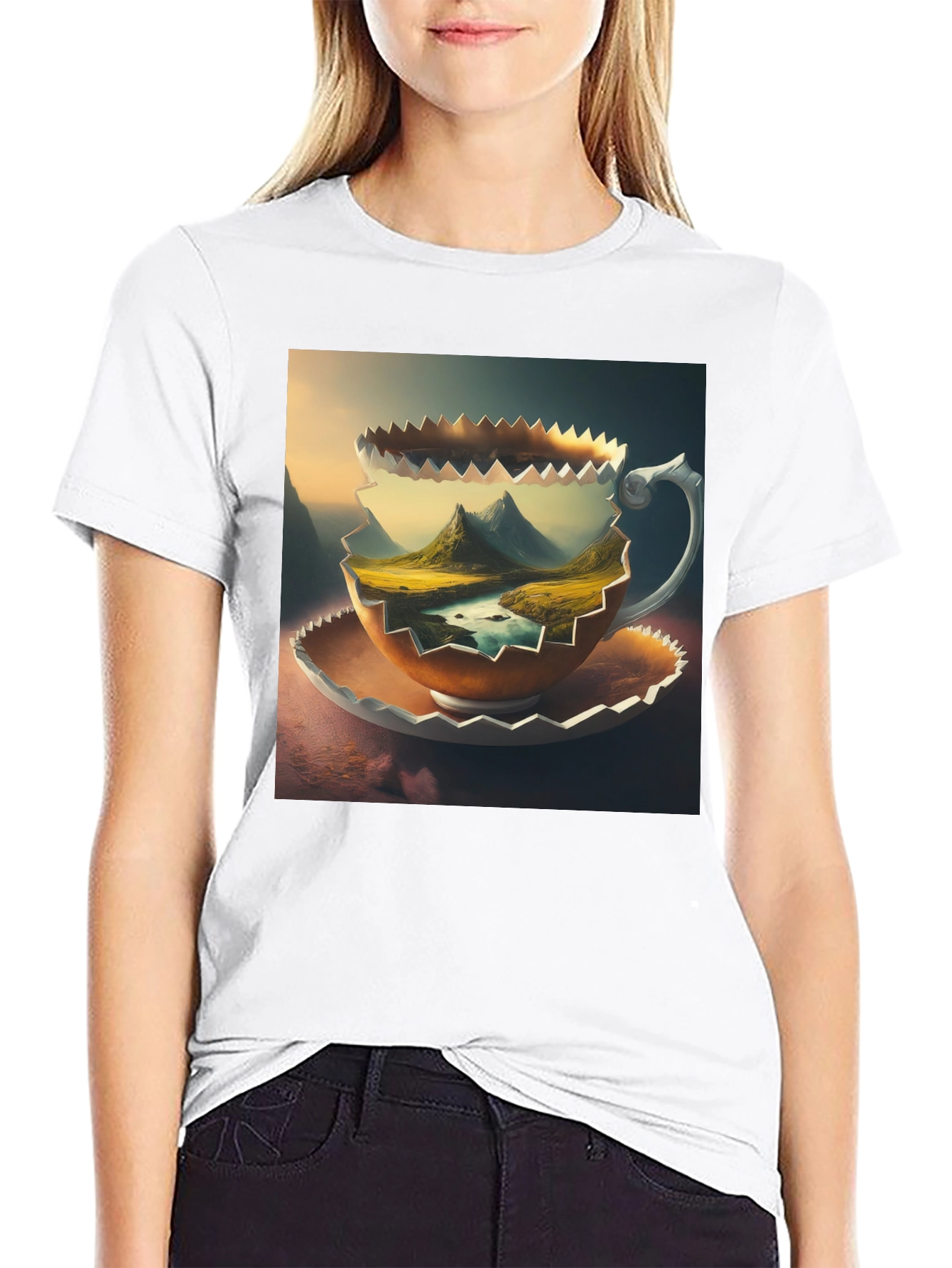 Black Mountain View Coffee Cup T-Shirt view 9