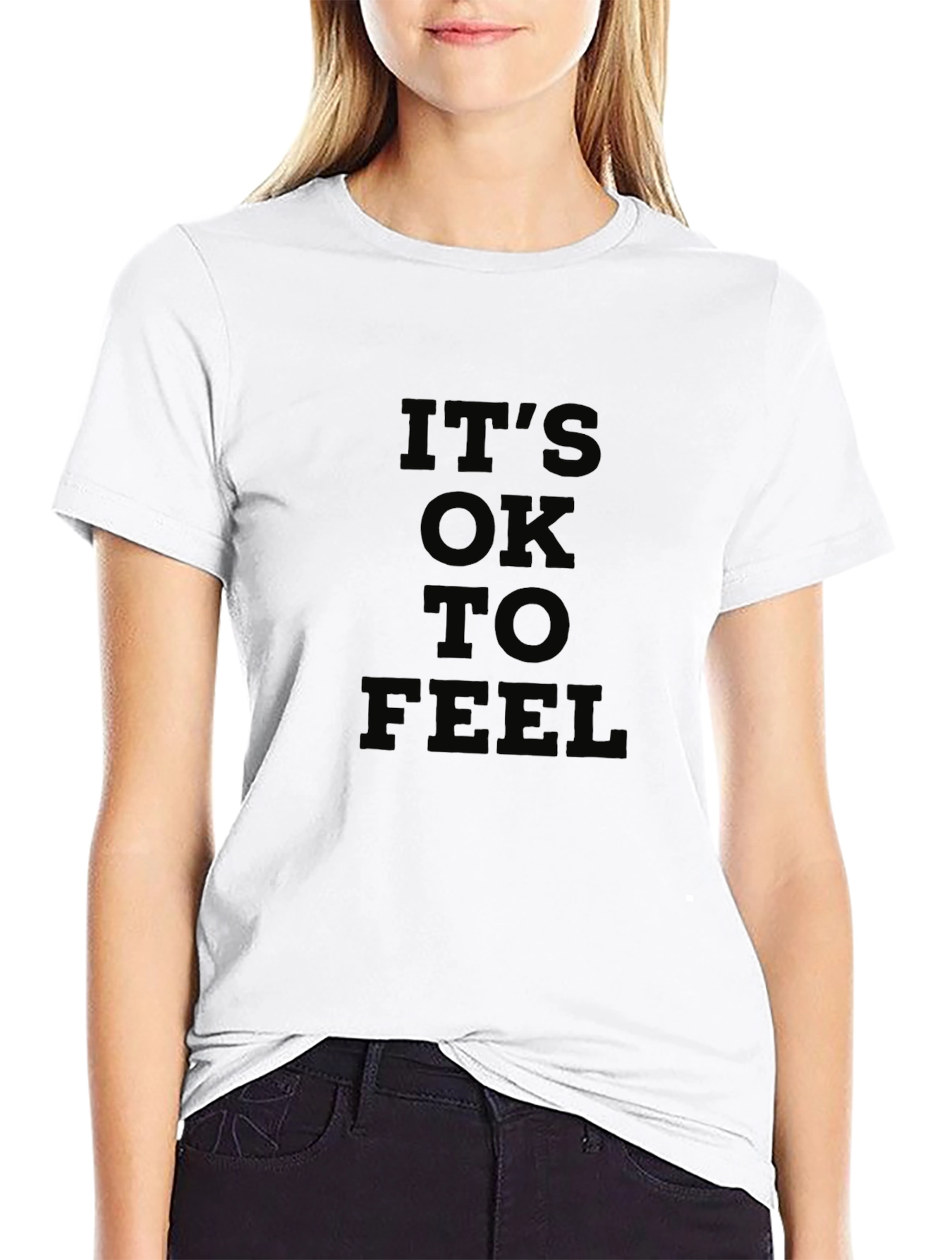 Black It's Ok To Feel Black Graphic Tee view 9