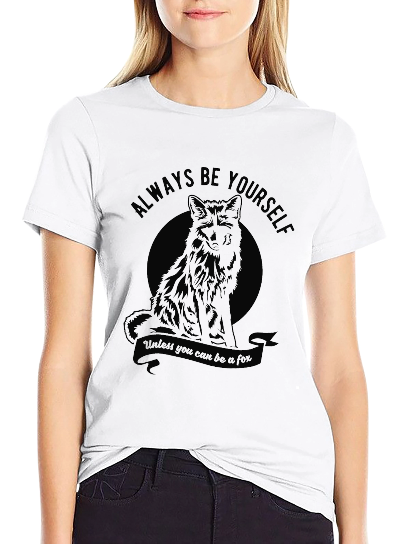 Black Always Be Yourself Black Fox T-Shirt view 9
