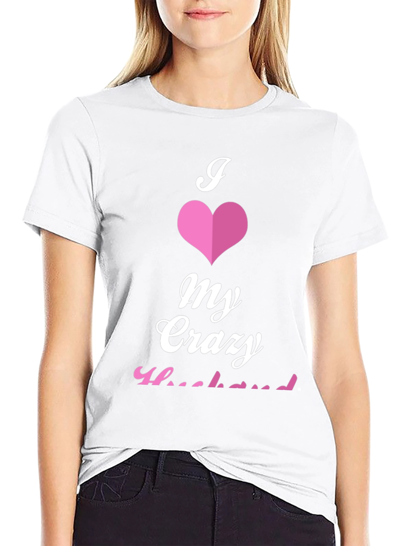 Black I Love My Crazy Husband T-Shirt view 9
