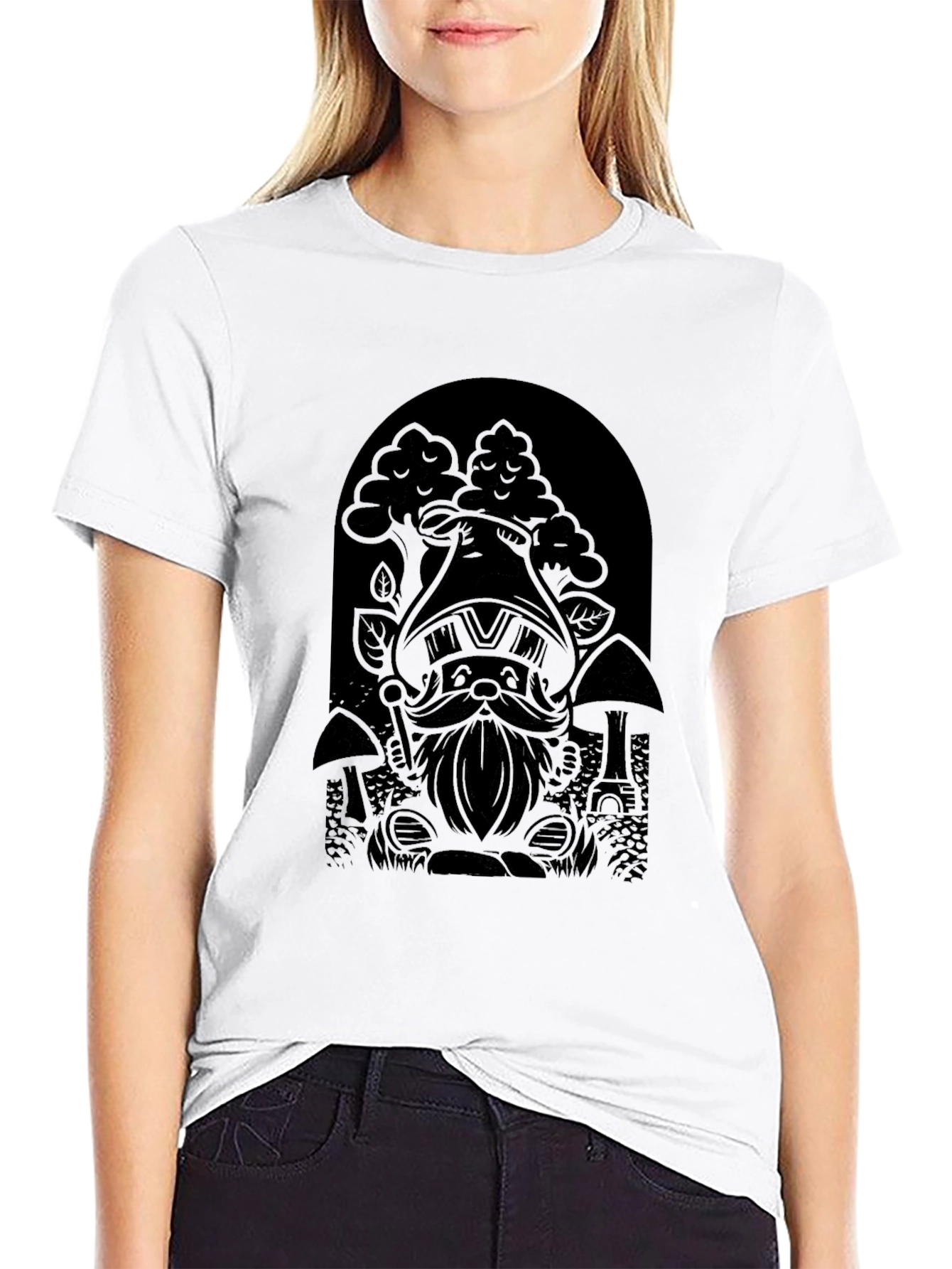 Gnome Graphic Tee - Black Cotton Blend - 9