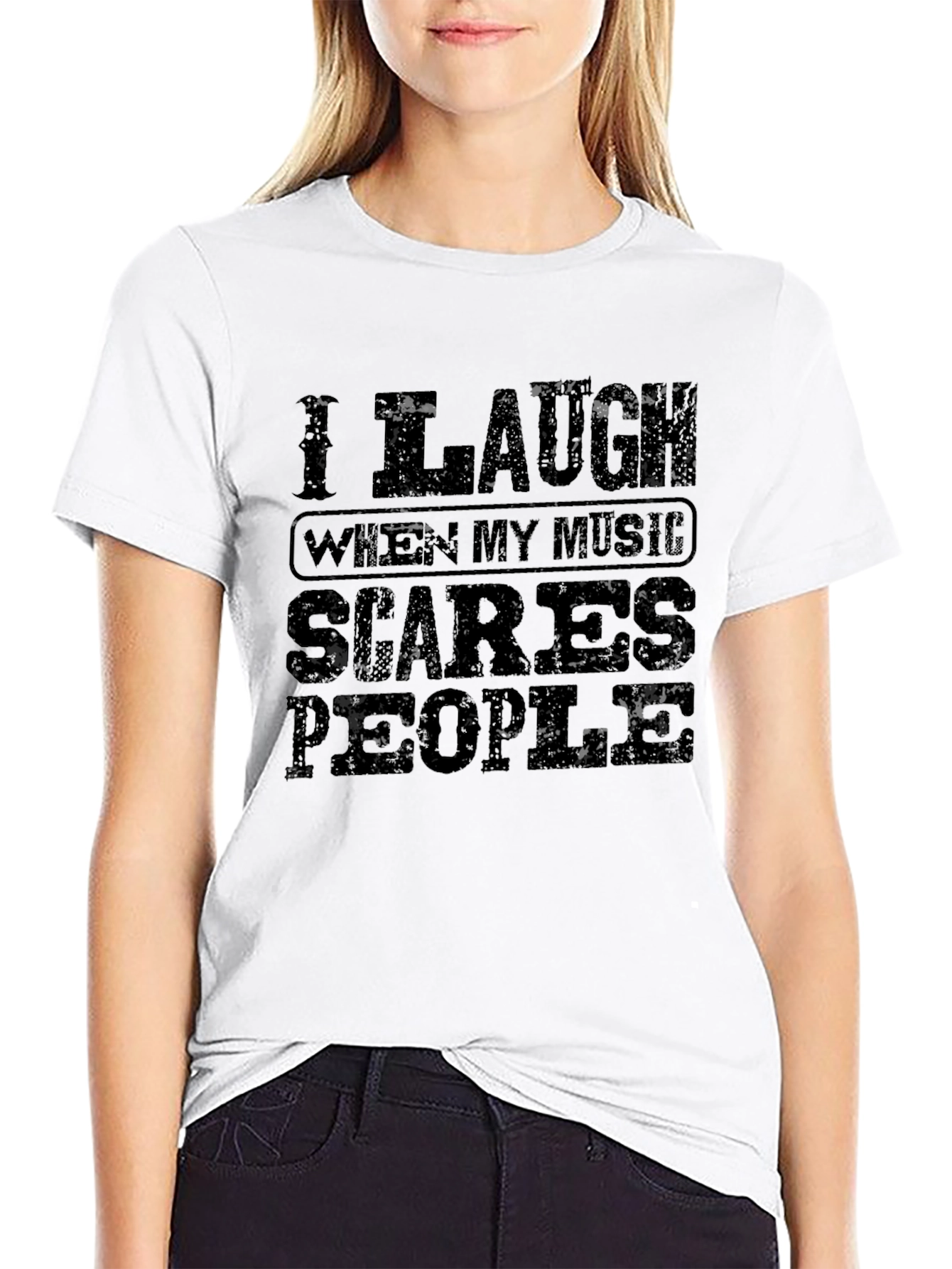 Black I Laugh When My Music Scares People Graphic Tee view 9