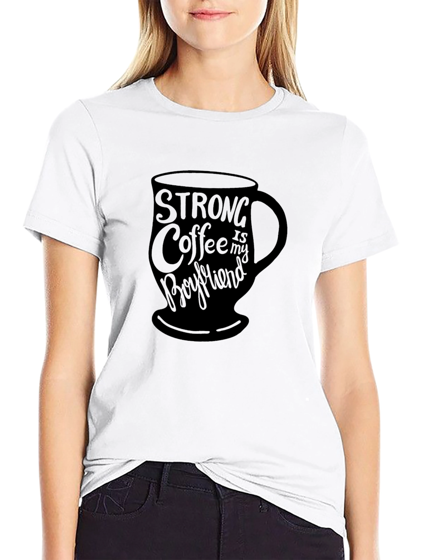 Black Strong Coffee is My Boyfriend Graphic Tee view 9