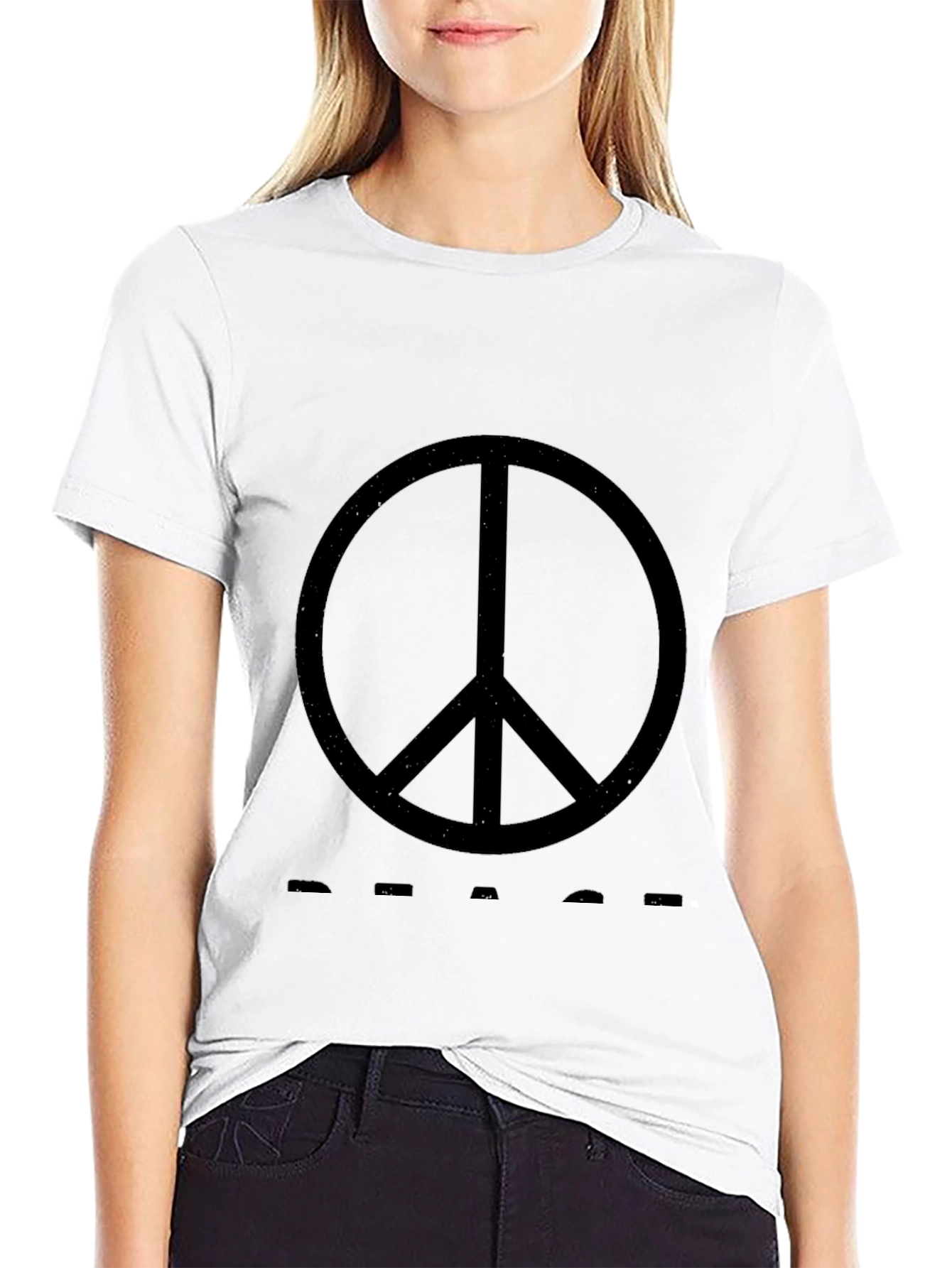 Black Peace Sign Graphic T-Shirt - Black view 9