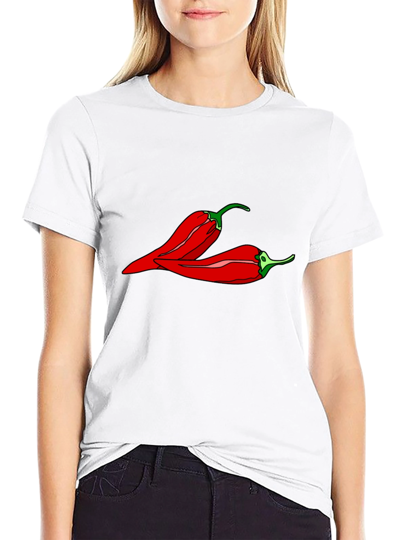 Black Spicy Pepper Graphic Tee - Black Unisex T-Shirt view 9