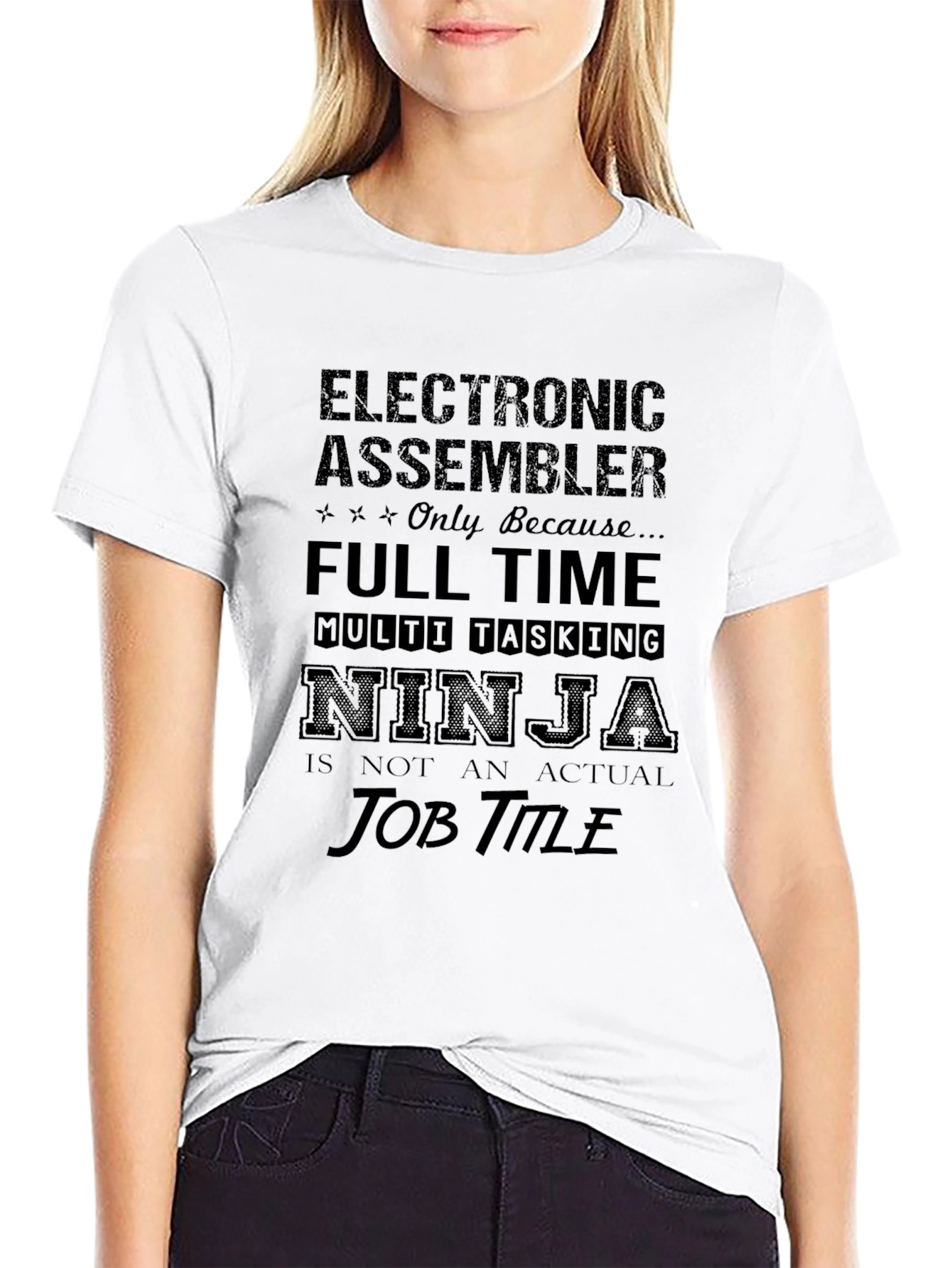 Black Electronic Assembler Ninja T-Shirt view 9