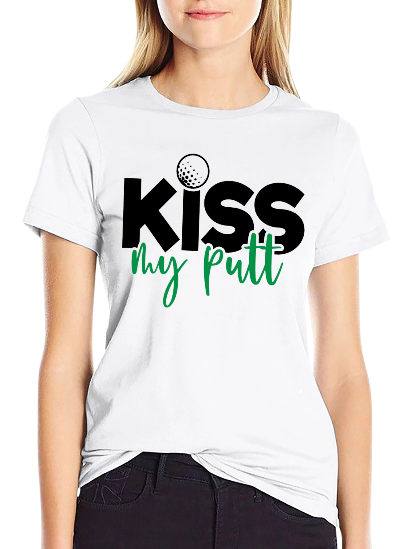 Black Kiss My Putt Graphic T-Shirt view 9